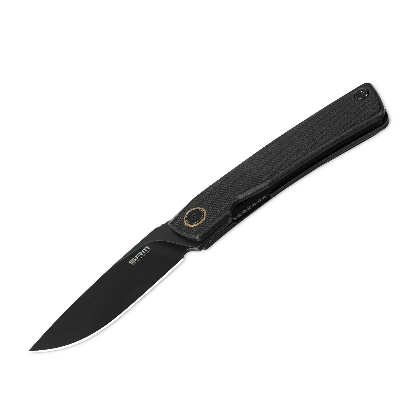 Detailed view of SRM Air 105M-GB EDC knife handle and blade