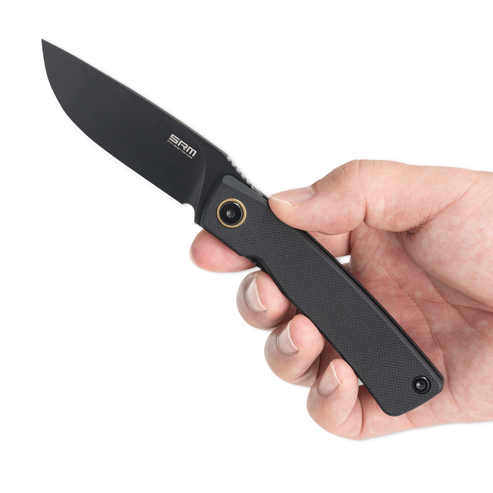Hand holding SRM Air 105M-GB EDC knife