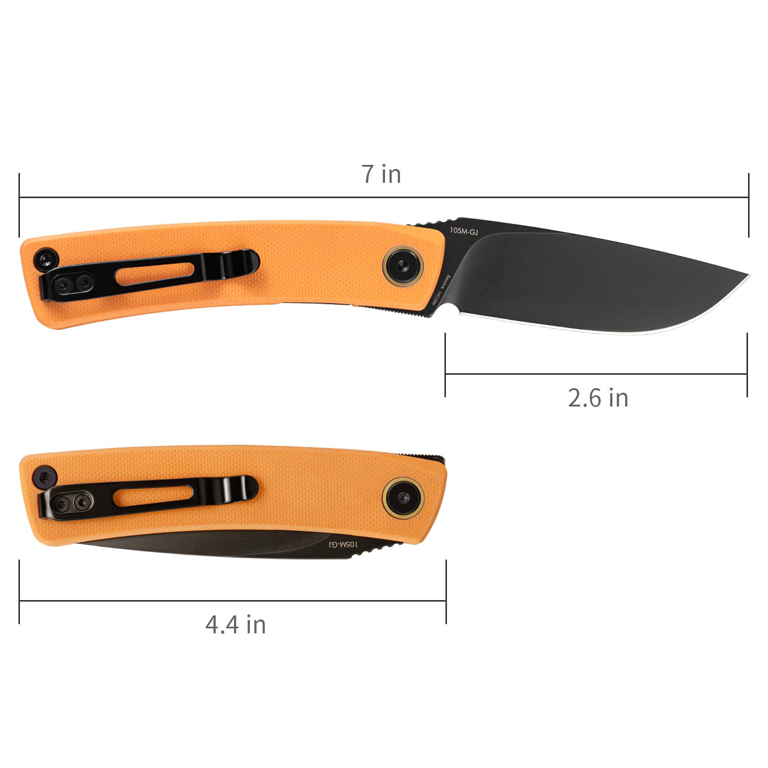SRM EDC liner lock knife Air 105M-GJ | 14C28N blade and orange G10 handle
