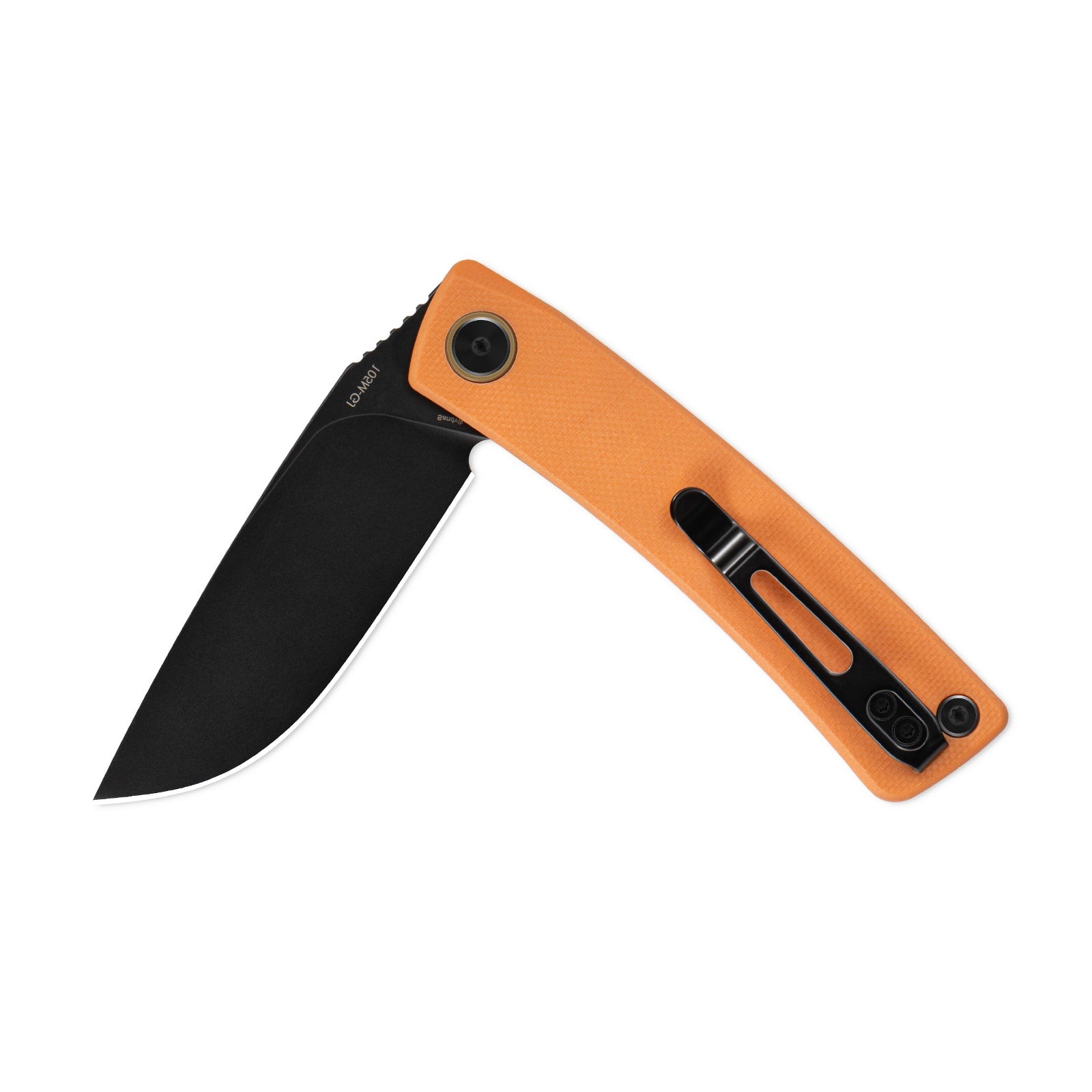 Half-folded state angle of the SRM Air 105M-GJ EDC knife with blade open