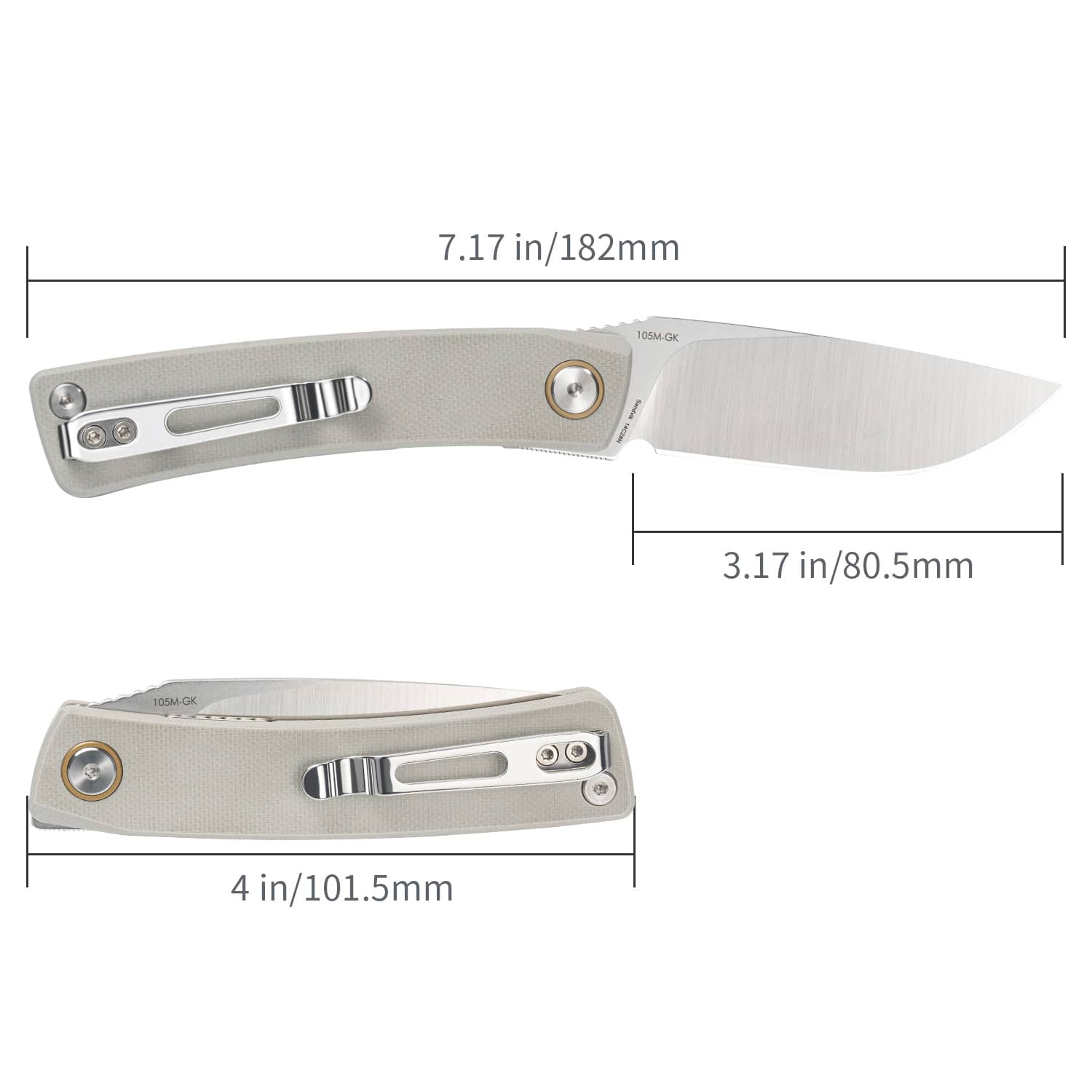 SRM EDC liner lock knife Air 105M-GK | 14C28N blade and grey G10 handle
