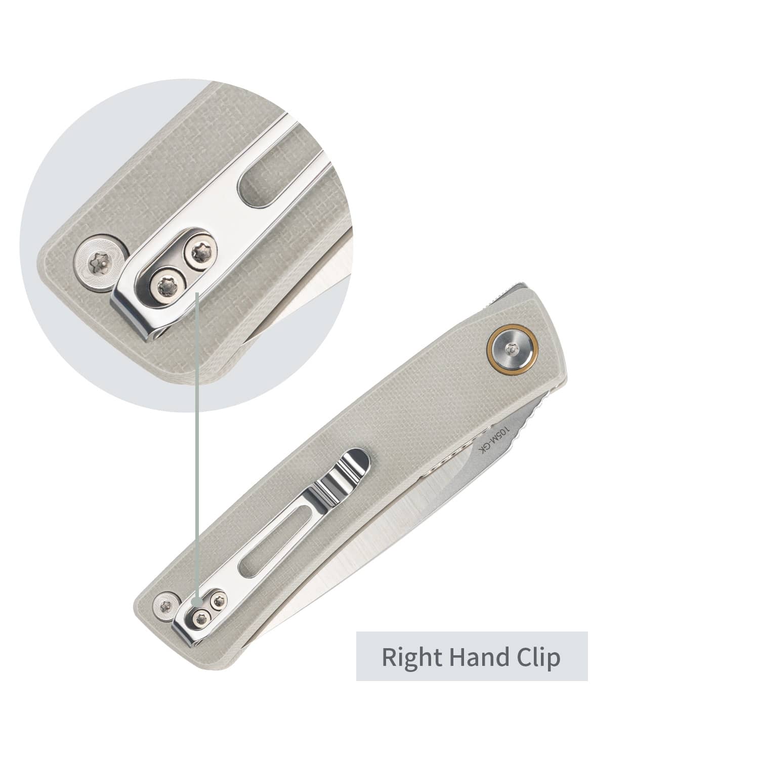 SRM EDC liner lock knife Air 105M-GK | 14C28N blade and grey G10 handle