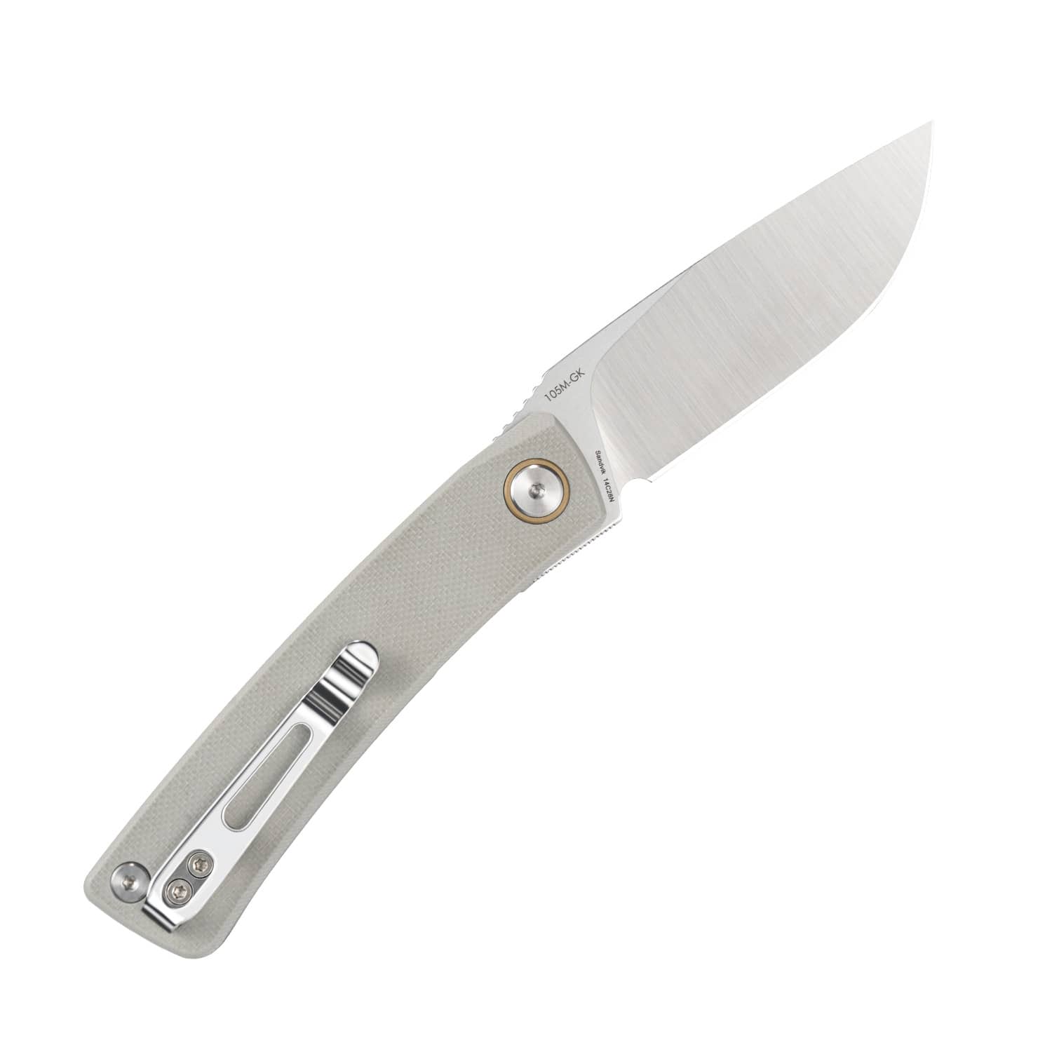 SRM EDC liner lock knife Air 105M-GK | 14C28N blade and grey G10 handle