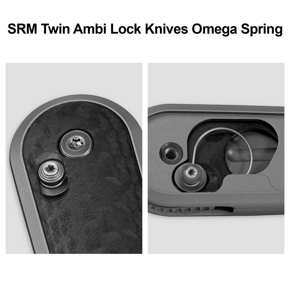 Image showing the installation position of the SRM Ambi lock EDC knife Omega spring