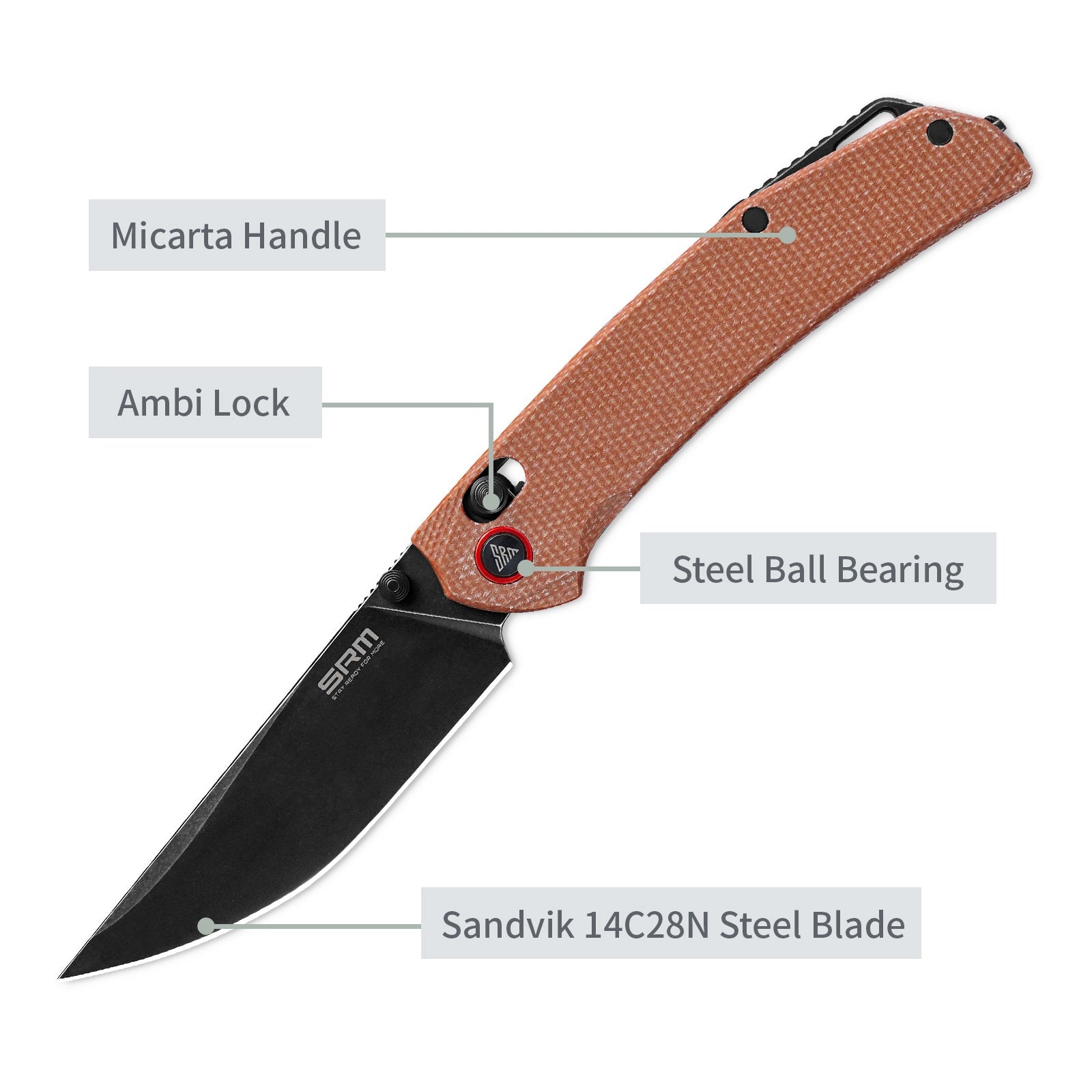 SRM EDC knife Asika 411L-MN - 3.46