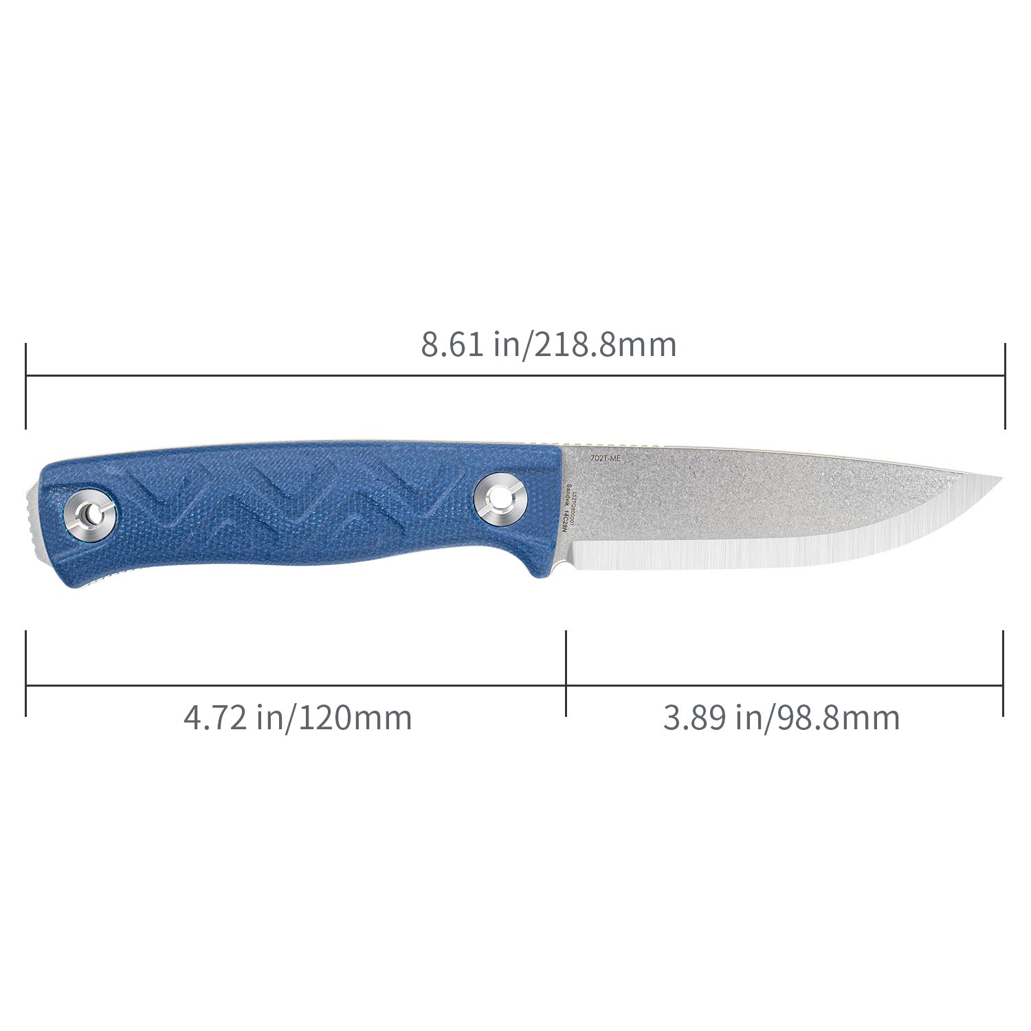SRM edc fixed blade knife Bushcut 702T-ME | Full tang bushcraft knife