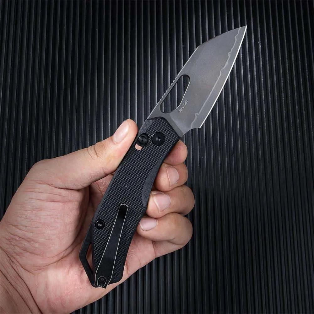 SRM EDC hunting knife Cub 261M-GB2 | Laminated 140Cr steel wharncliffe blade, black G10 handle