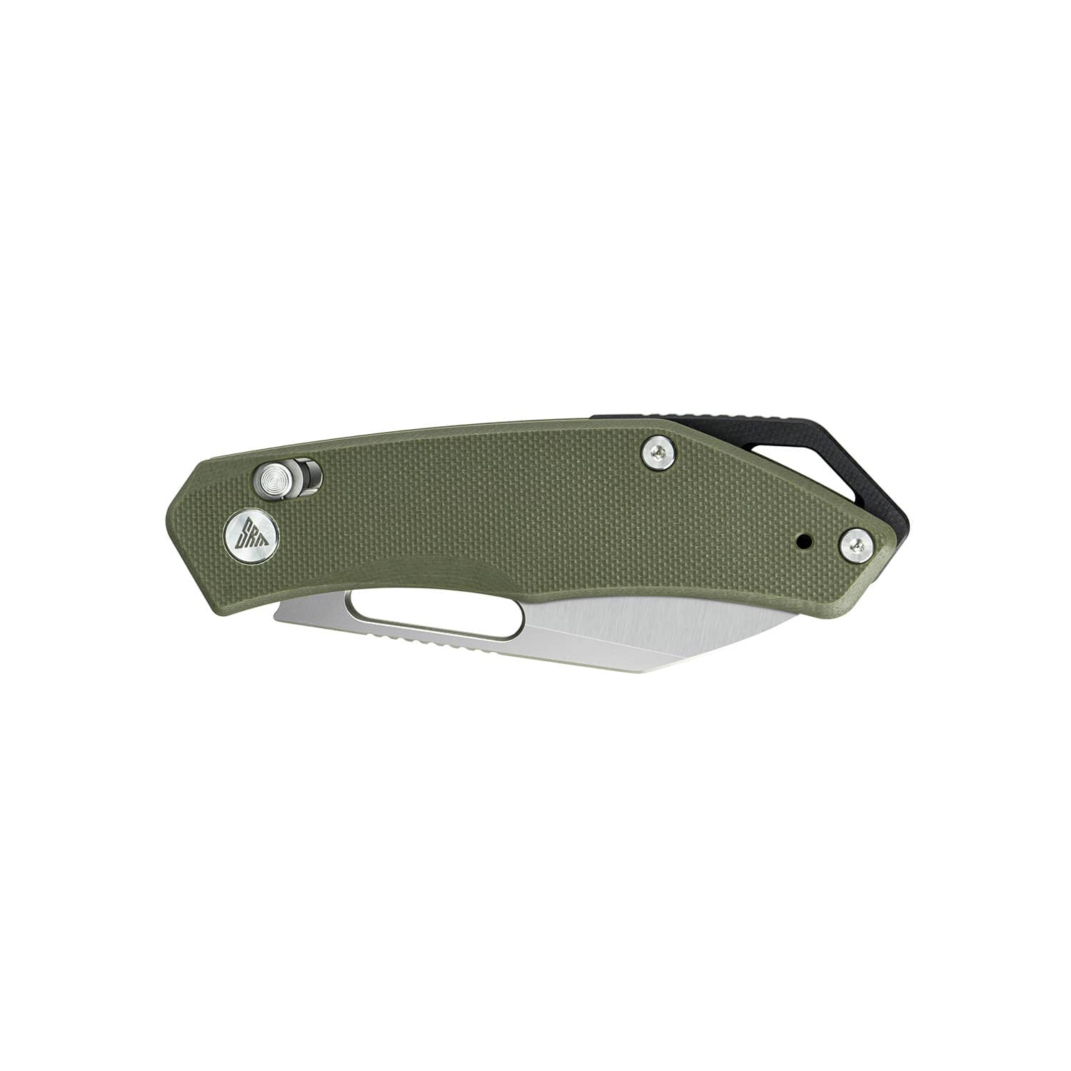 SRM folding hunting knife Cub 261M-GP2 | Green G10 handle with lanyard hole