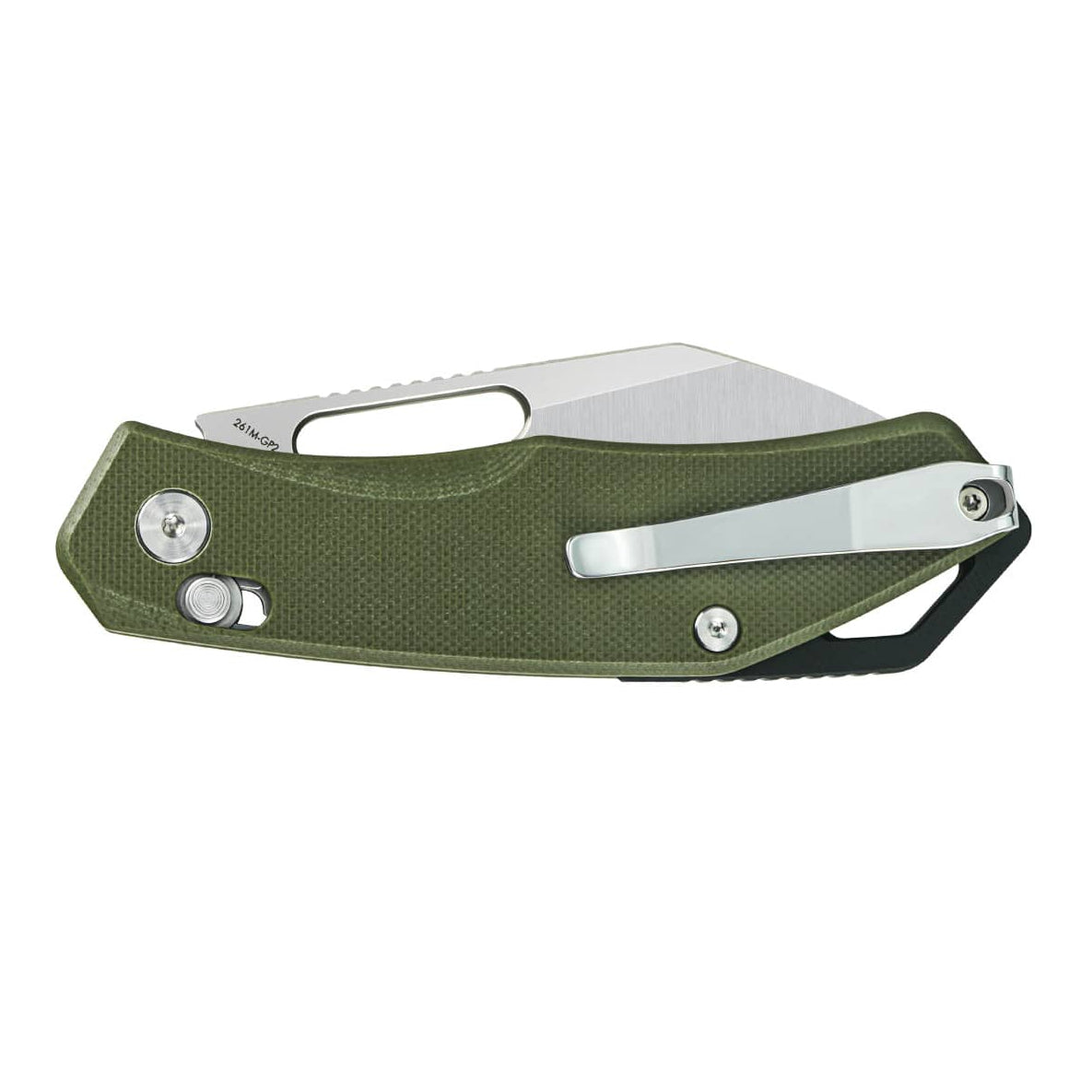 SRM folding hunting knife Cub 261M-GP2 | Green G10 handle with lanyard hole