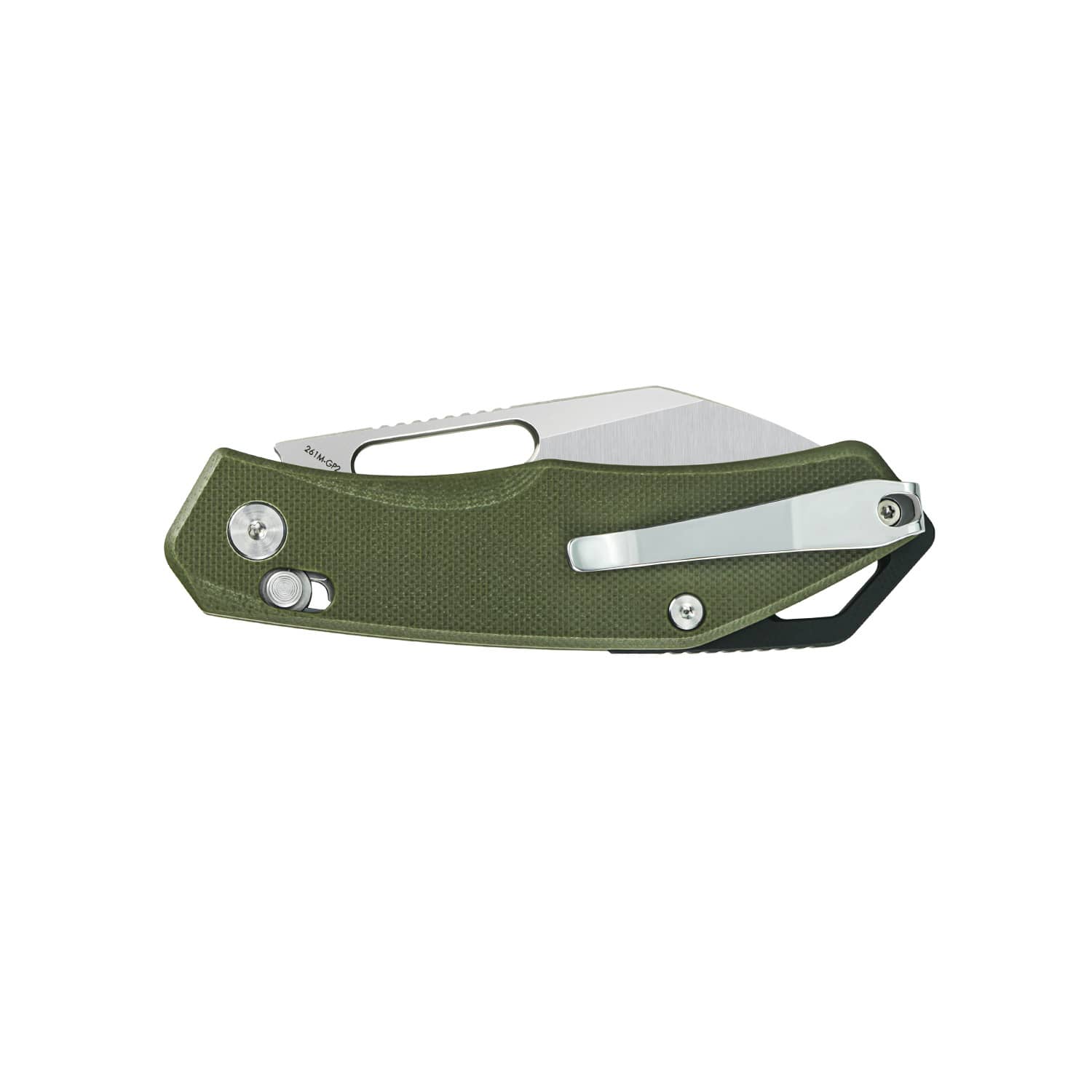 SRM folding hunting knife Cub 261M-GP2 | Green G10 handle with lanyard hole