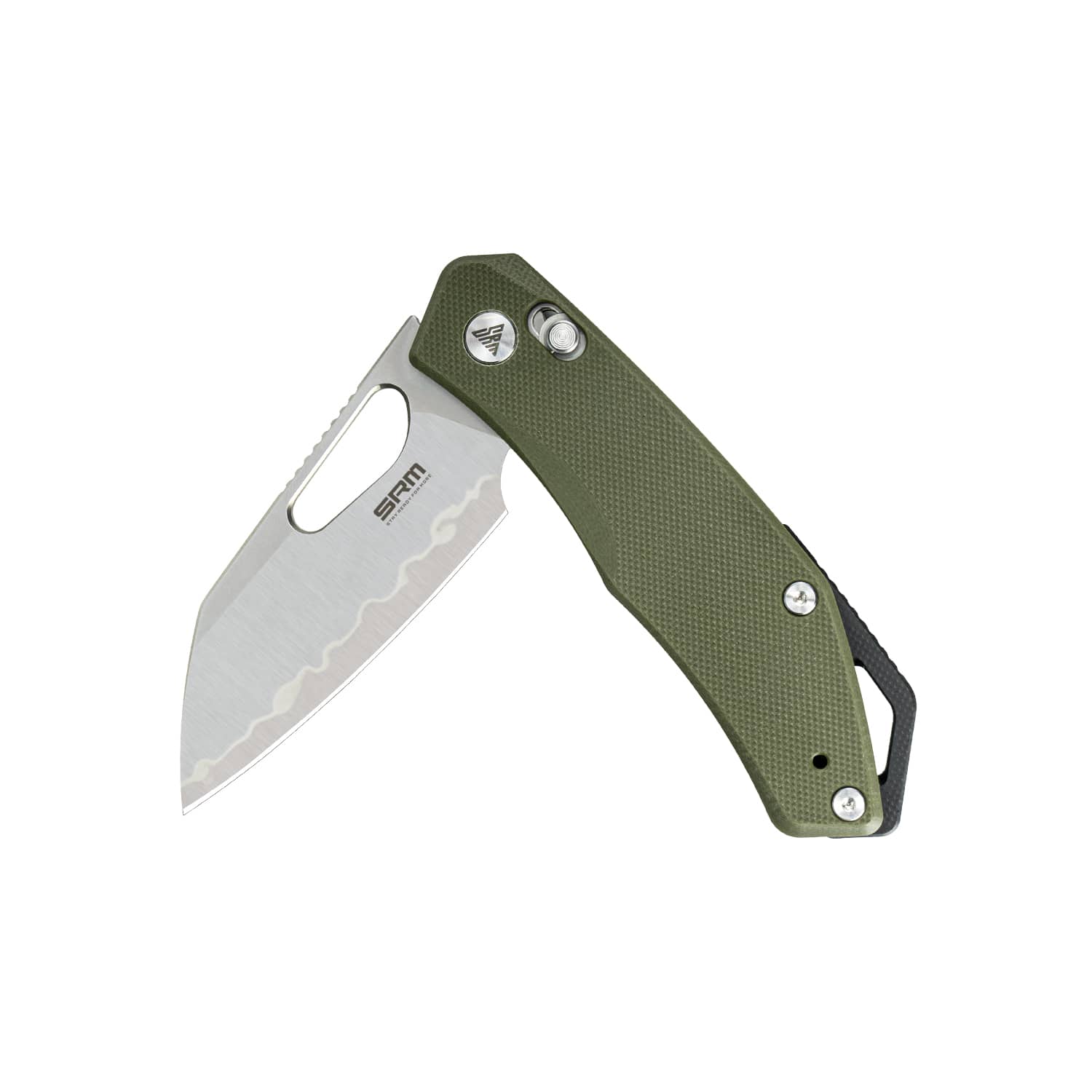 SRM folding hunting knife Cub 261M-GP2 | Green G10 handle with lanyard hole