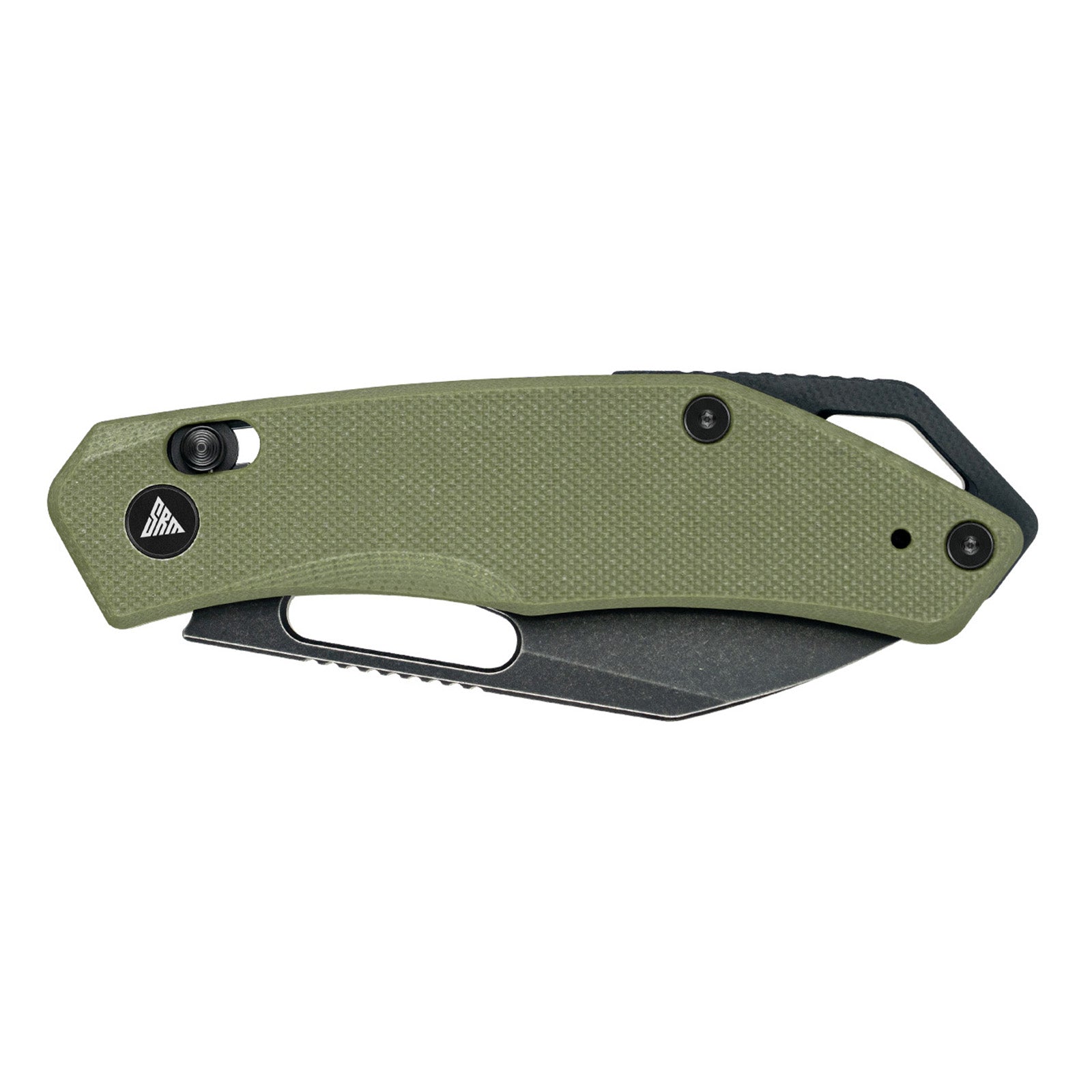 Side view of SRM Cub 261M-GP folding hunting knife handle