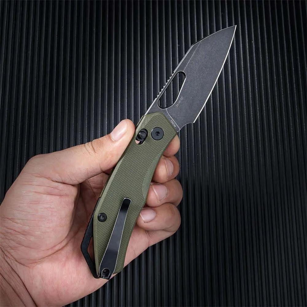 SRM EDC hunting knife Cub 261M-GP | 154CM steel blade, OD green G10 handle