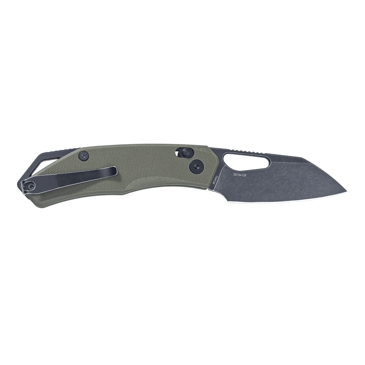 SRM EDC hunting knife Cub 261M-GP | 154CM steel blade, OD green G10 handle