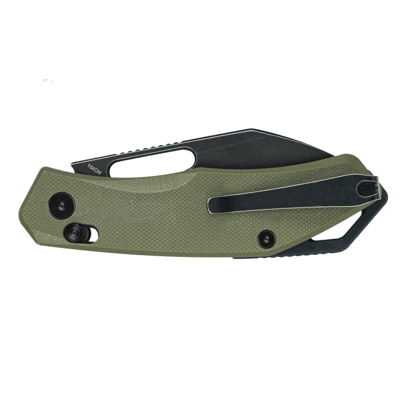 Close-up of SRM Cub 261M-GP folding hunting knife handle