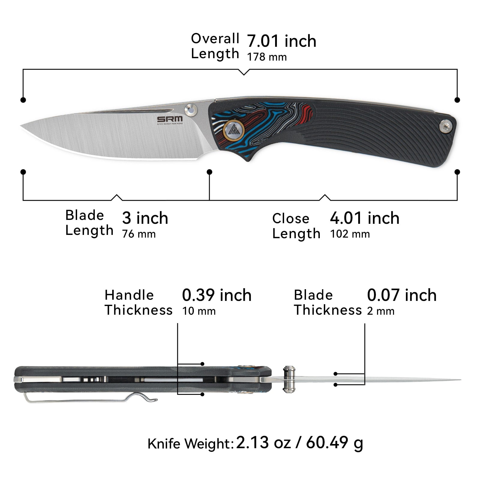 SRM slip joint knife Dome 106M-GK - Lightweight small pocket knife