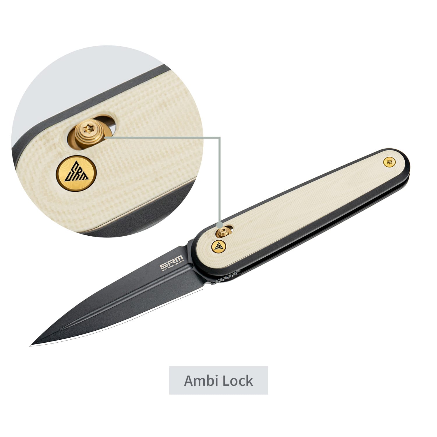 SRM EDC pocket knife Twin 251MB-GT2 - Invisible flipper dagger knife