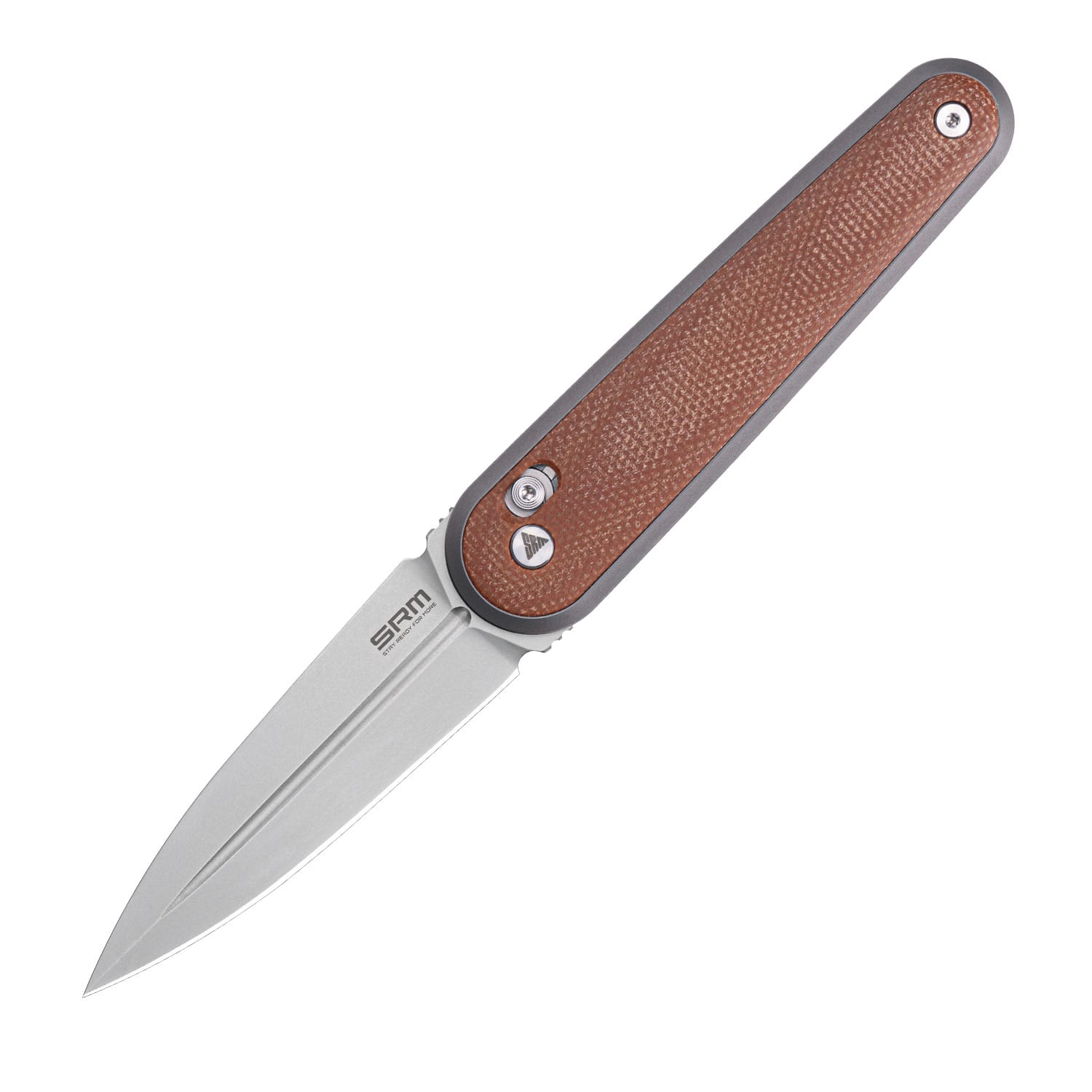 SRM EDC pocket knife 251MB-MN | N690 dagger blade and brown Micarta handle