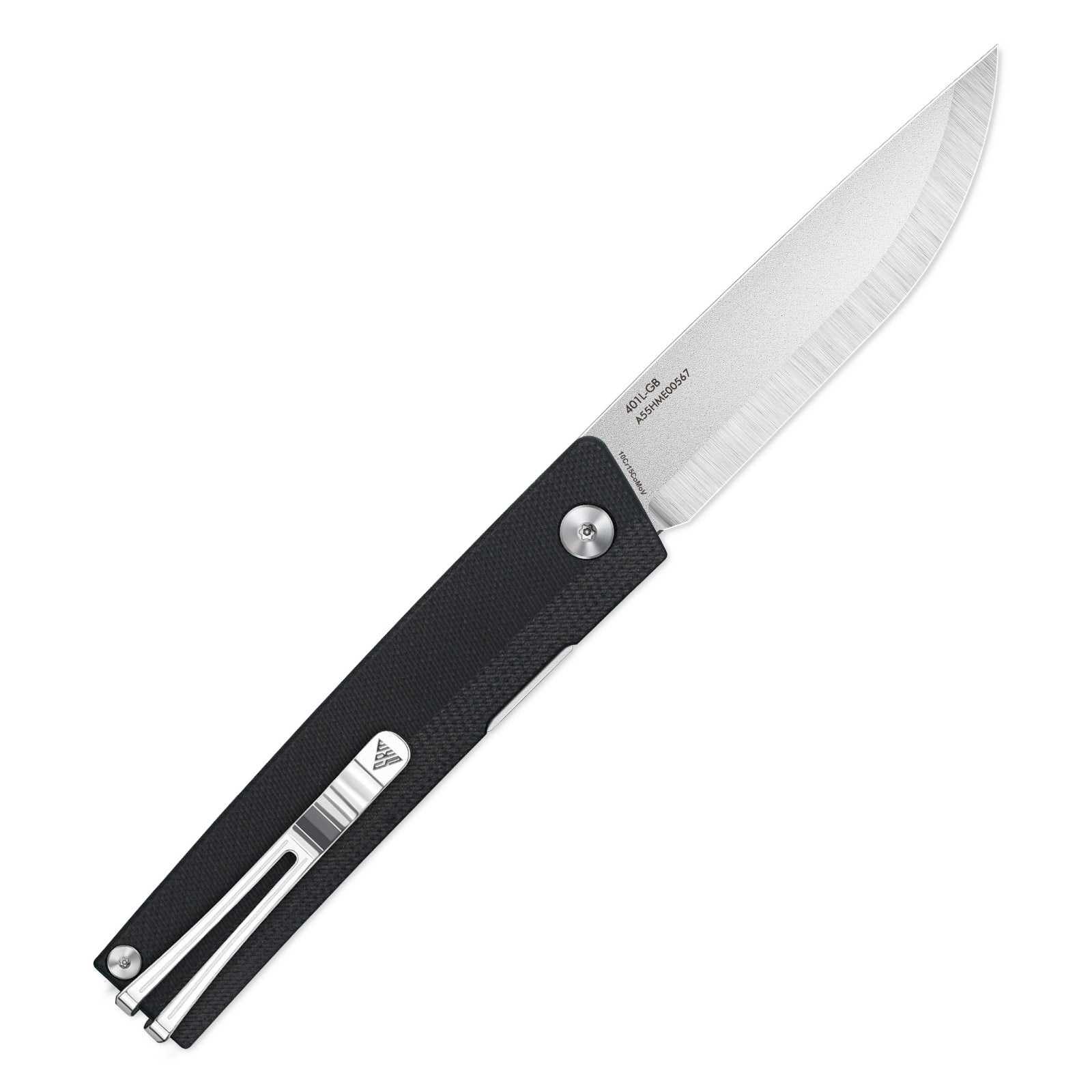 Side view of SRM Gent 401L-GB EDC knife with blade deployed