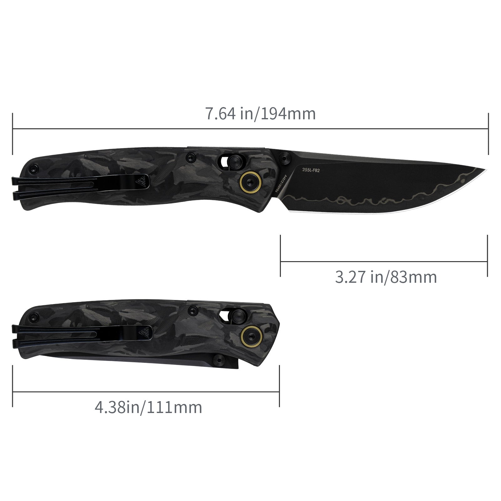 EDC pocket knife Medal 255L-FB2 - Laminated 140Cr steel blade - SRM Knives