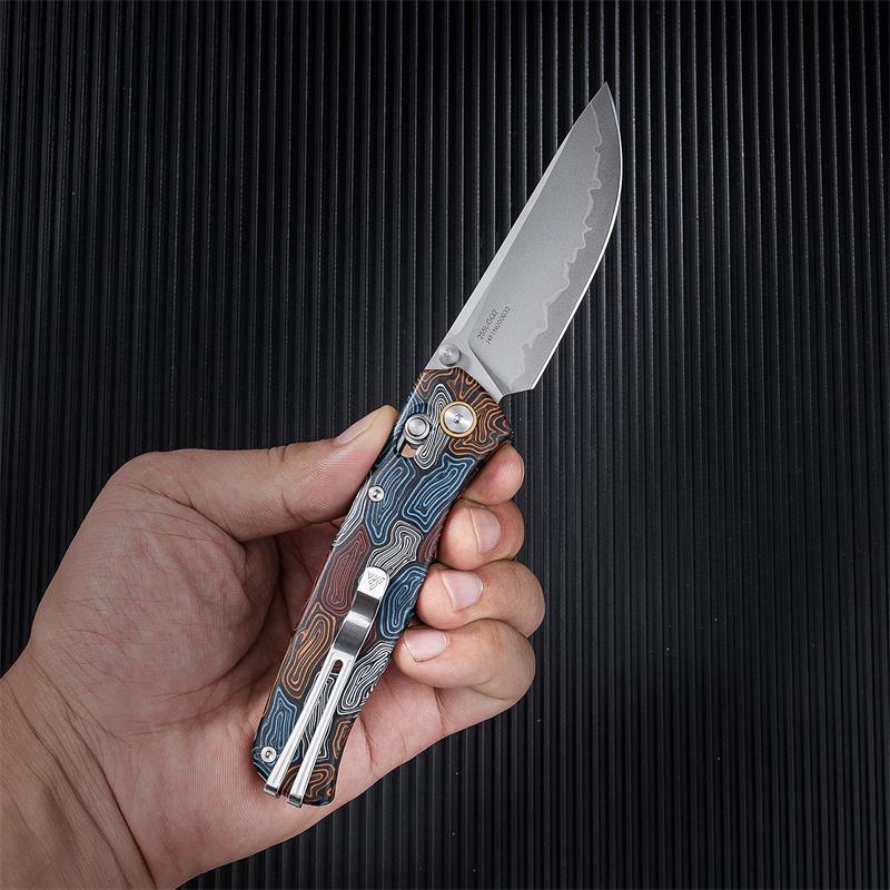 EDC pocket knife Medal 255L-GQ2 - Laminated 140Cr steel blade and G10 handle - SRM Knives