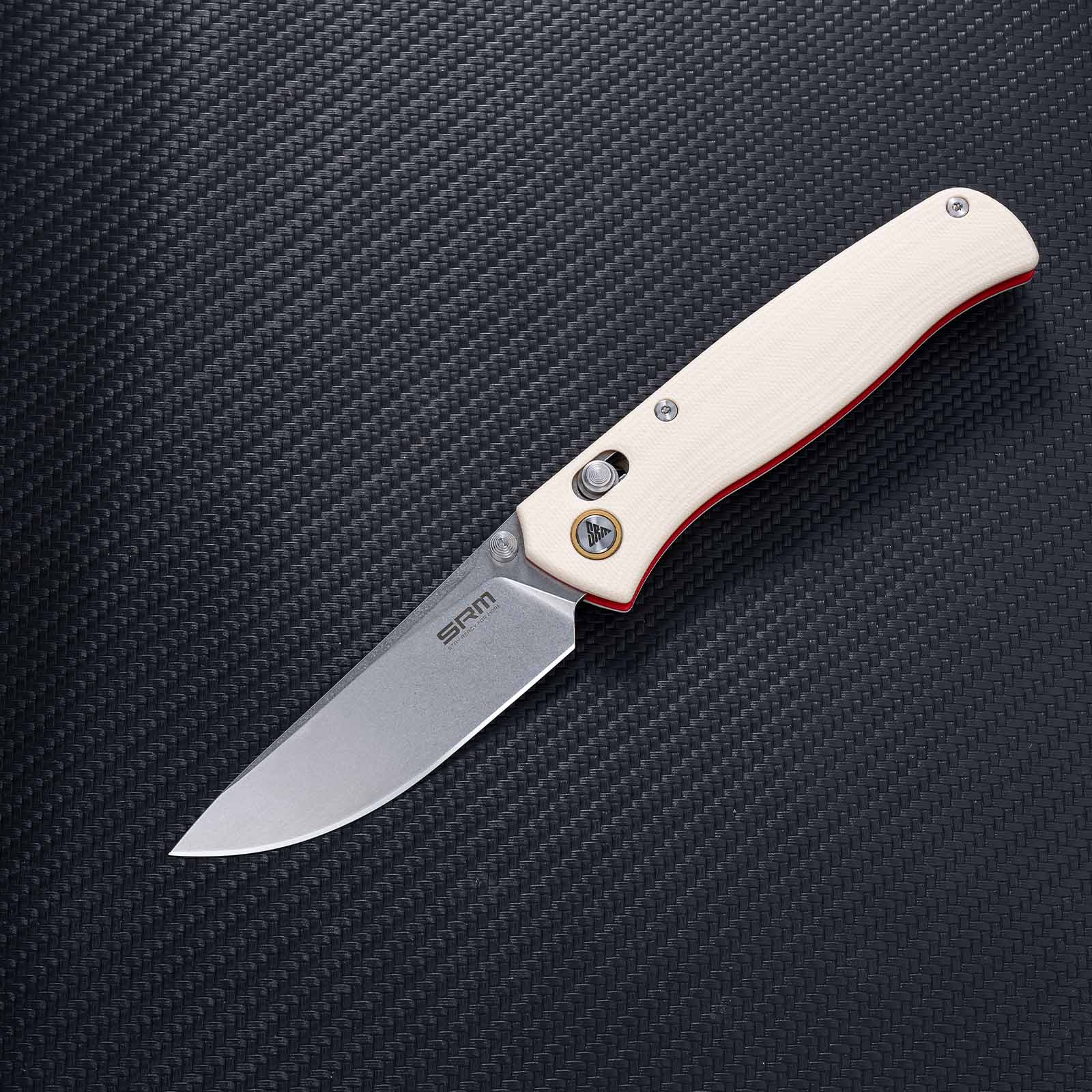 SRM Medal 255L-GT2 EDC Pocket Knife | Ivory G10 handle outdoor knife