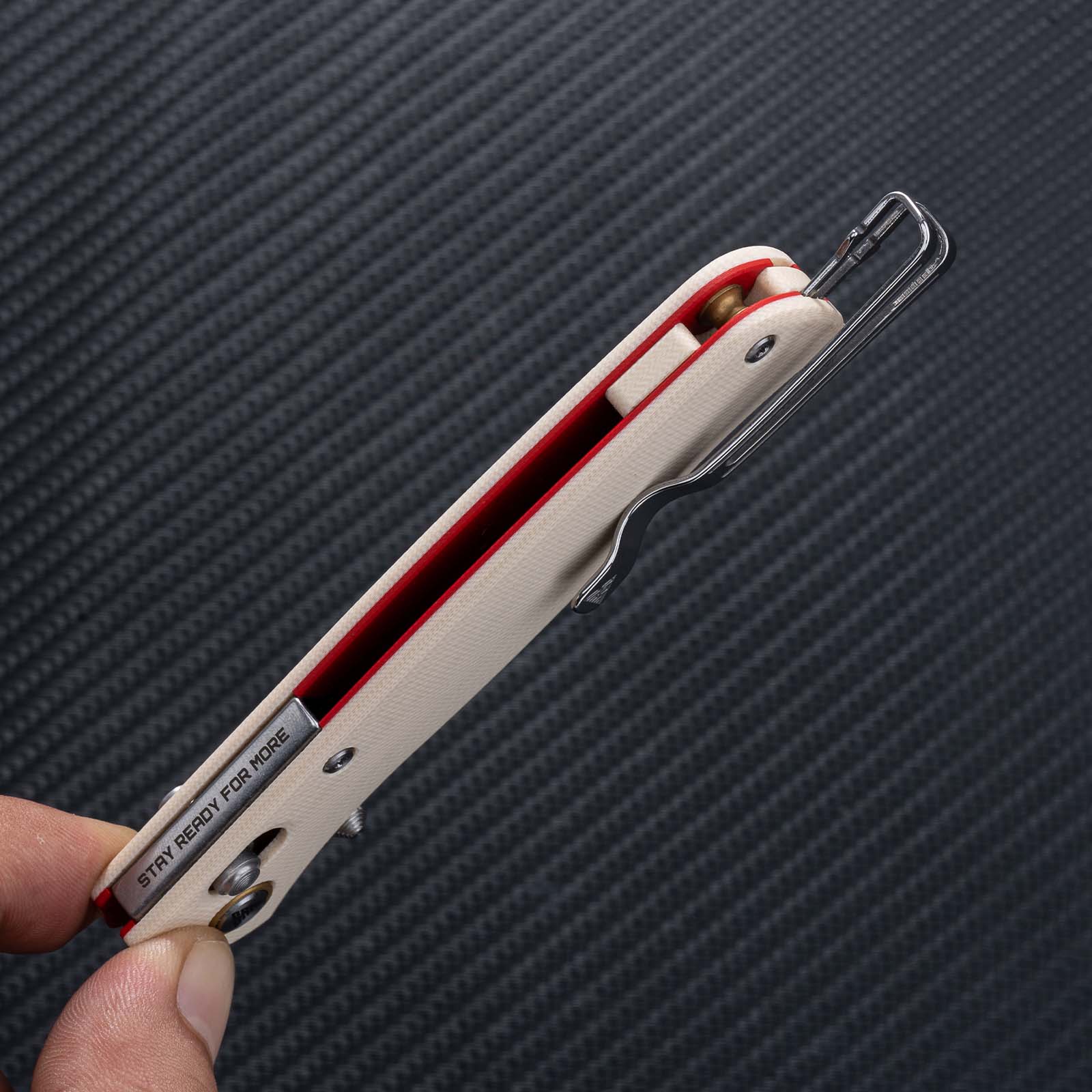 SRM Medal 255L-GT2 EDC Pocket Knife | Ivory G10 handle outdoor knife SRM Medal 255L-GT2 EDC Pocket Knife | Ivory G10 handle outdoor knife