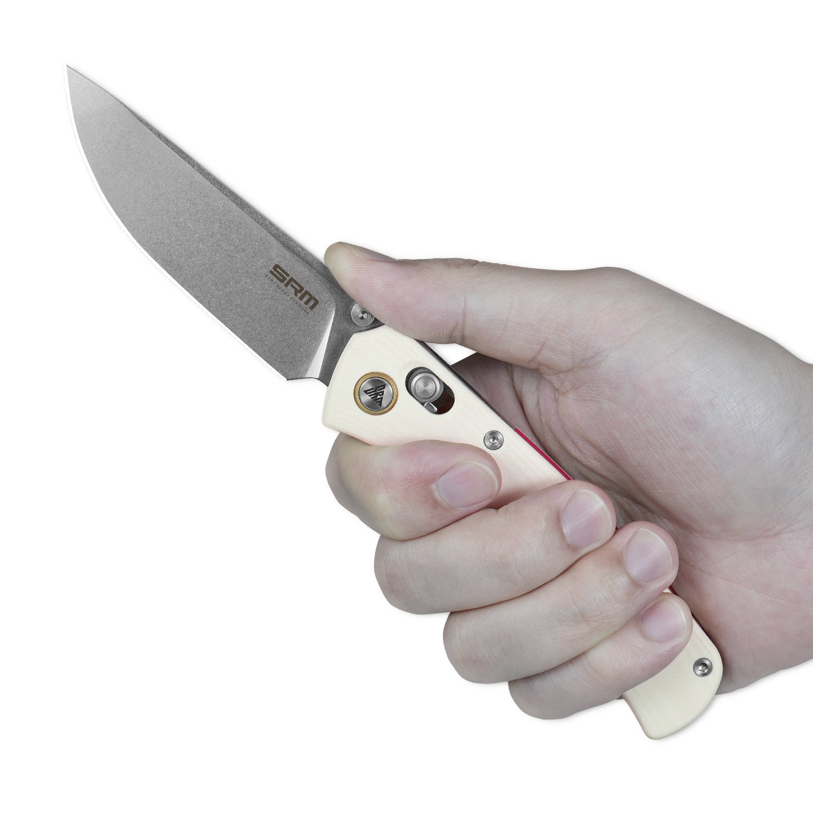 SRM Medal 255L-GT2 EDC Pocket Knife | Ivory G10 handle outdoor knife