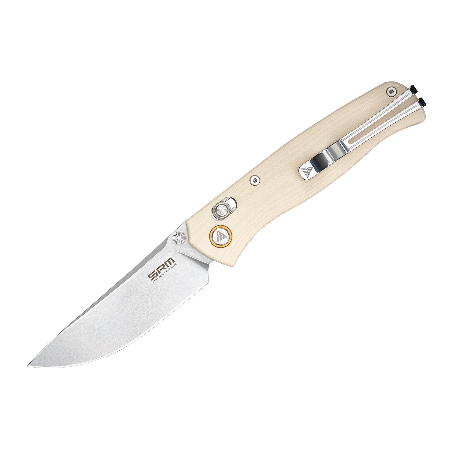 SRM Ambi Lock EDC pocket knife Medal 255L-GT | White G10 Handle