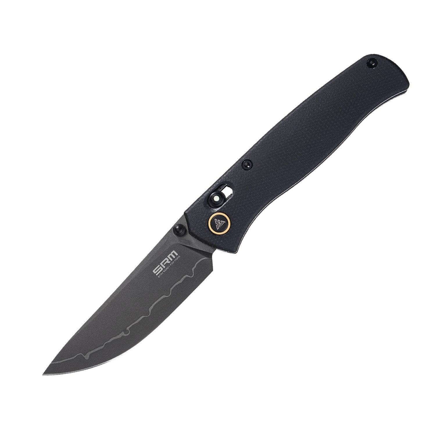 EDC pocket knife Medal 255L-MB - Laminated 140Cr steel blade and Micarta handle - SRM Knives