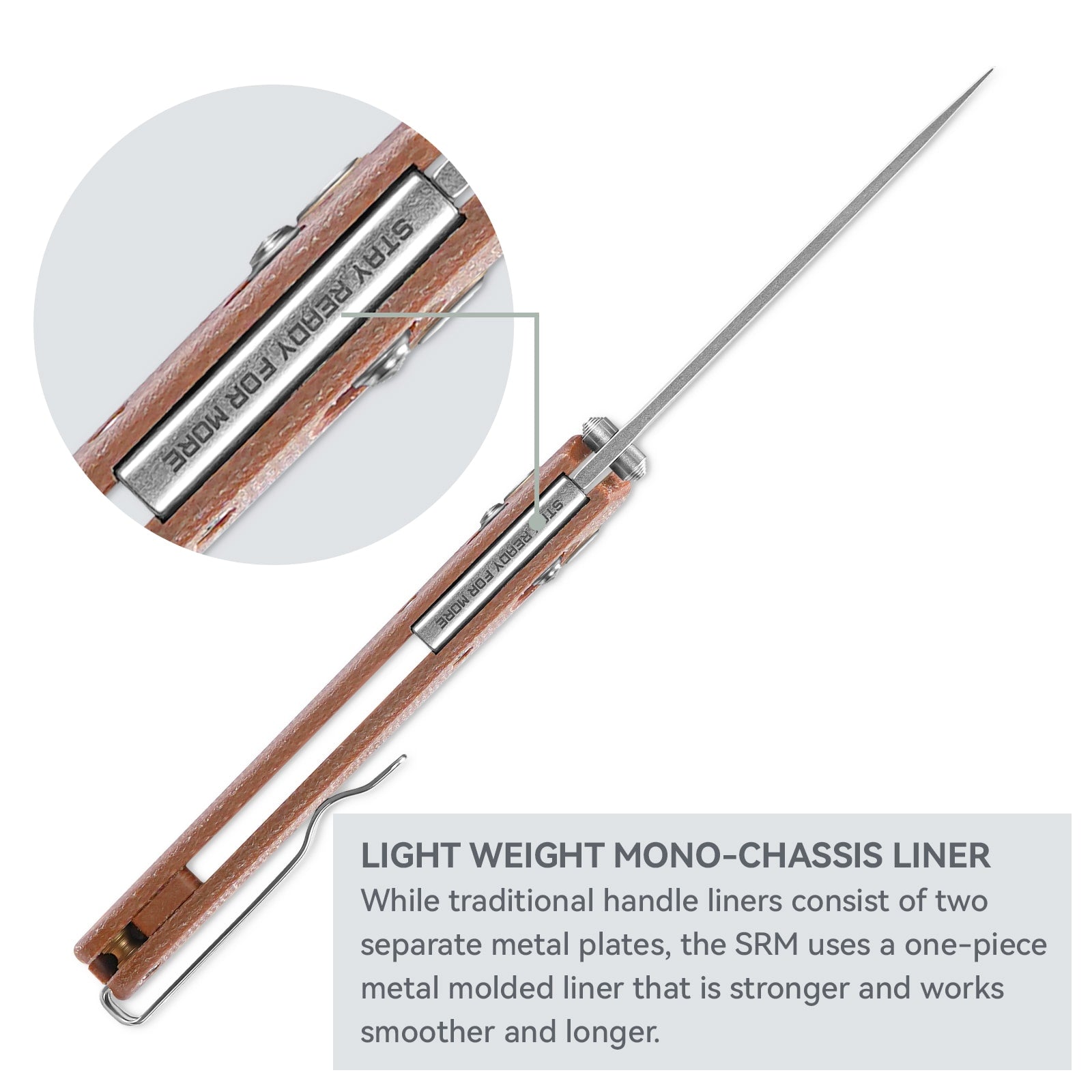 SRM Medal 255L-MN (3.2” 10Cr Blade, Micarta Handle)