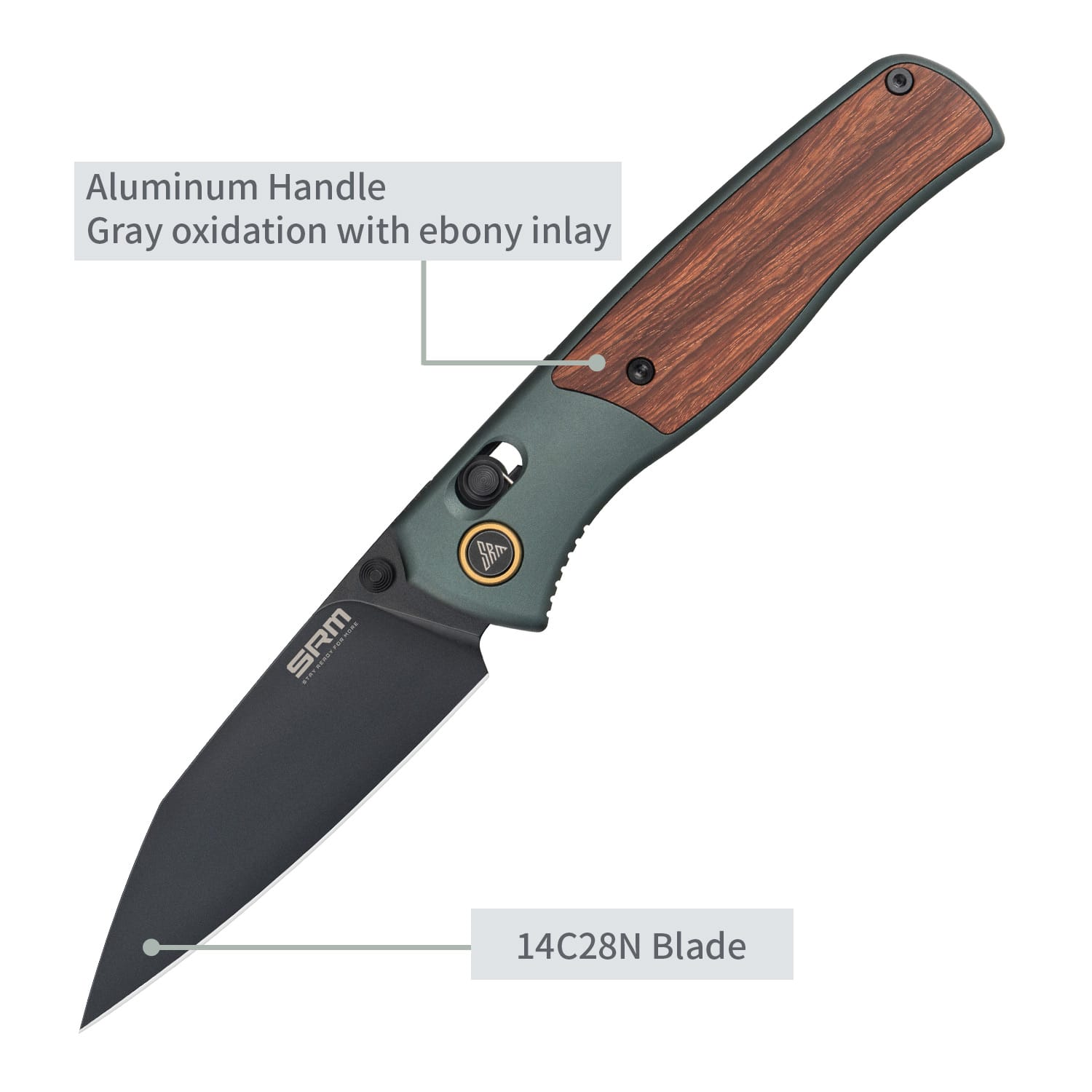 SRM EDC reverse tanto knife Medal 259L-AG - 14C28N steel blade and Aluminum handle