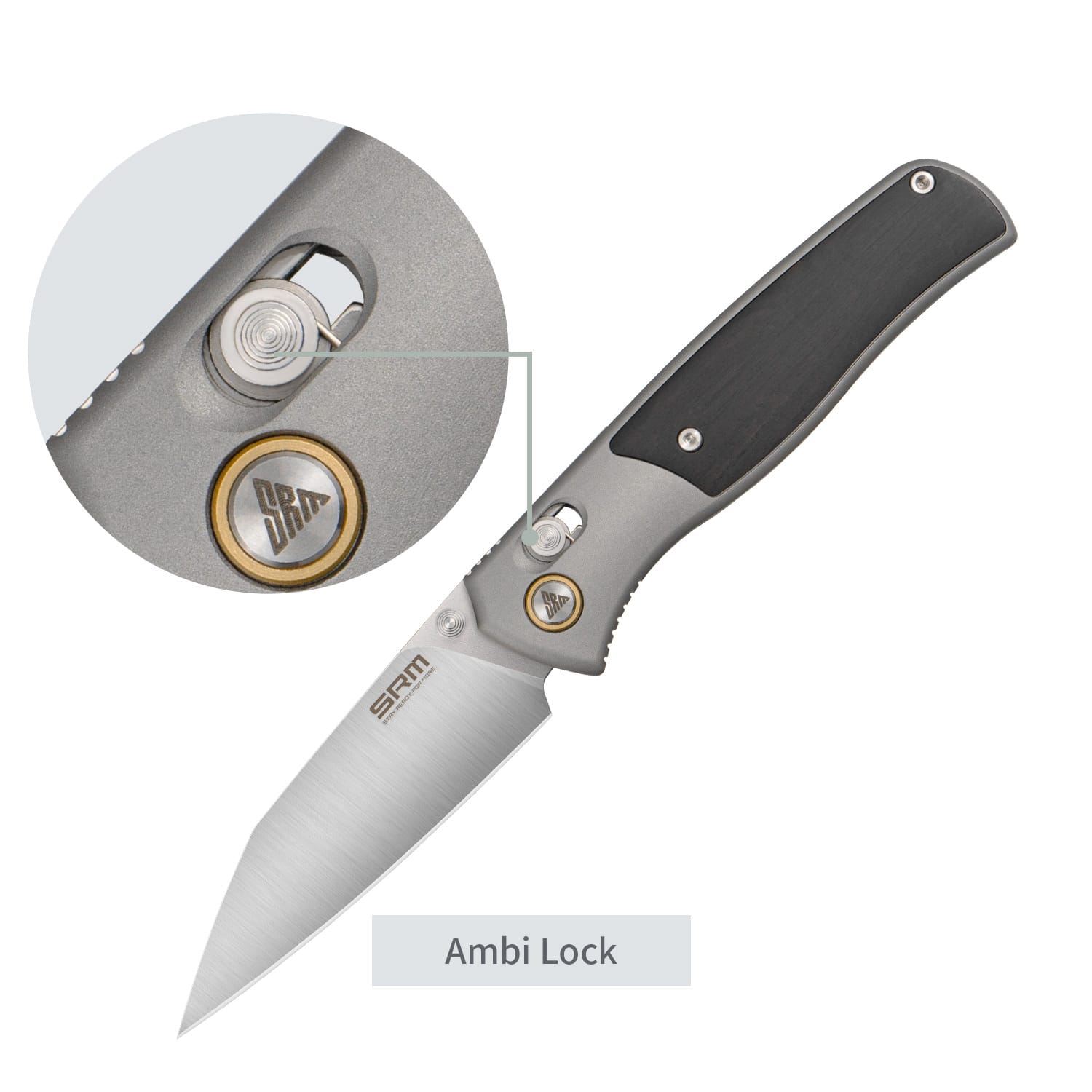 SRM EDC reverse tanto knife Medal 259L-AK - 14C28N steel blade and Aluminum handle