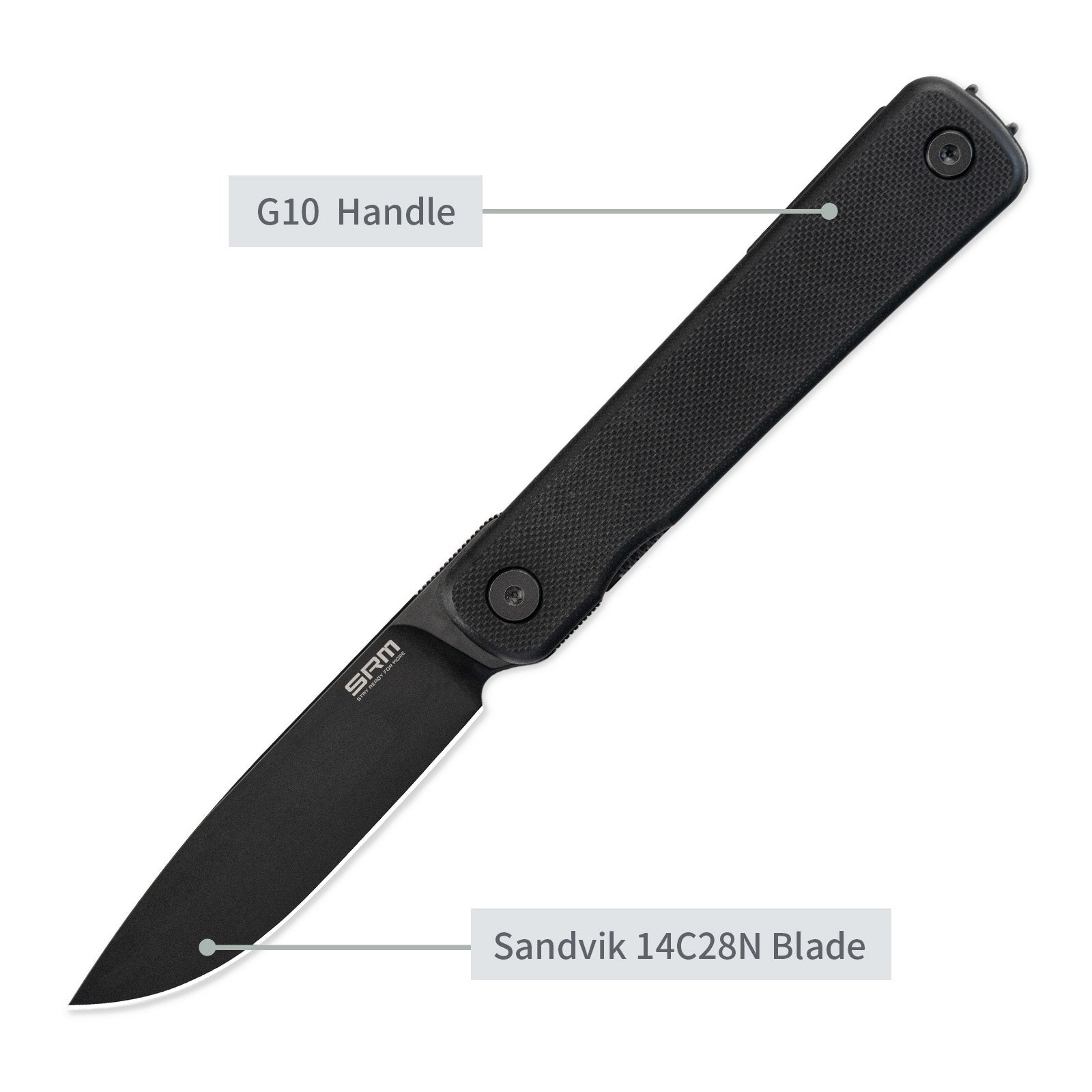 SRM frame lock knife Palfrey 135L-GB - Invisible flipper open design