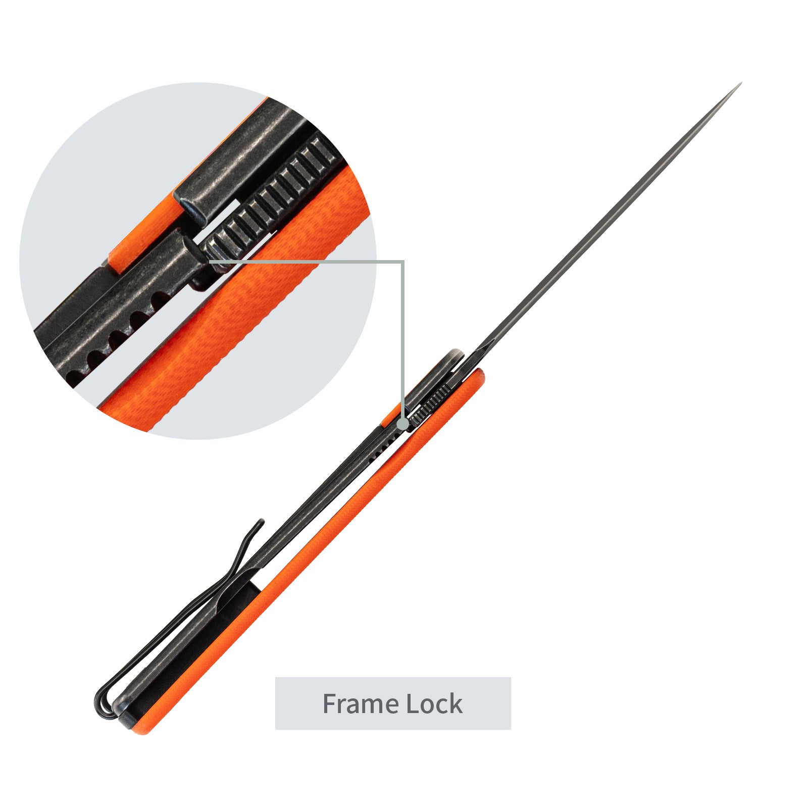 SRM frame lock knife Palfrey 135L-GJ - Invisible flipper open design
