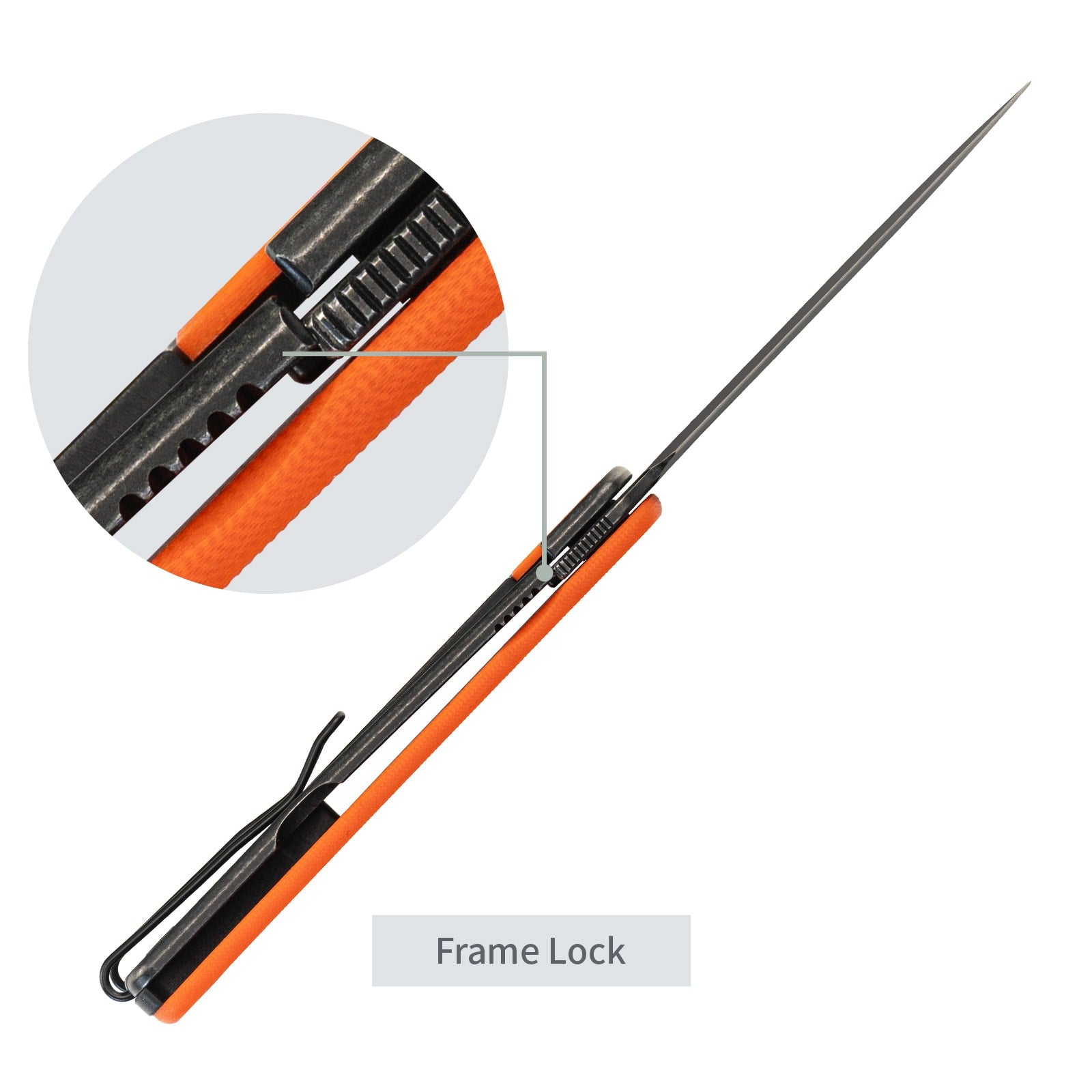SRM EDC frame lock knife Palfrey 135L-GJ | 14C28N steel blade and orange G10 handle