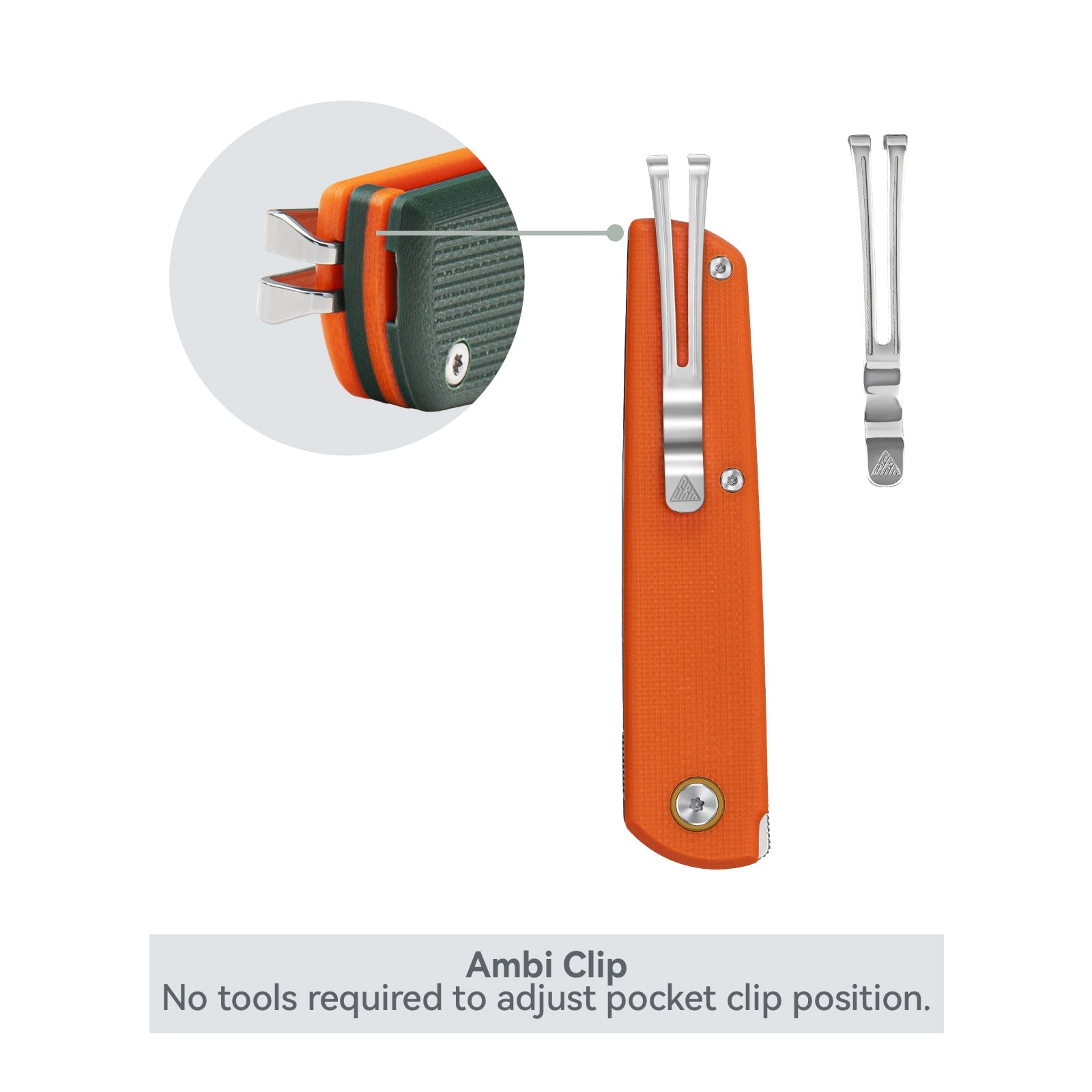 SRM EDC Pocket Knife Qrick 408L-GX - Liner Lock Knife with Ambi Clip