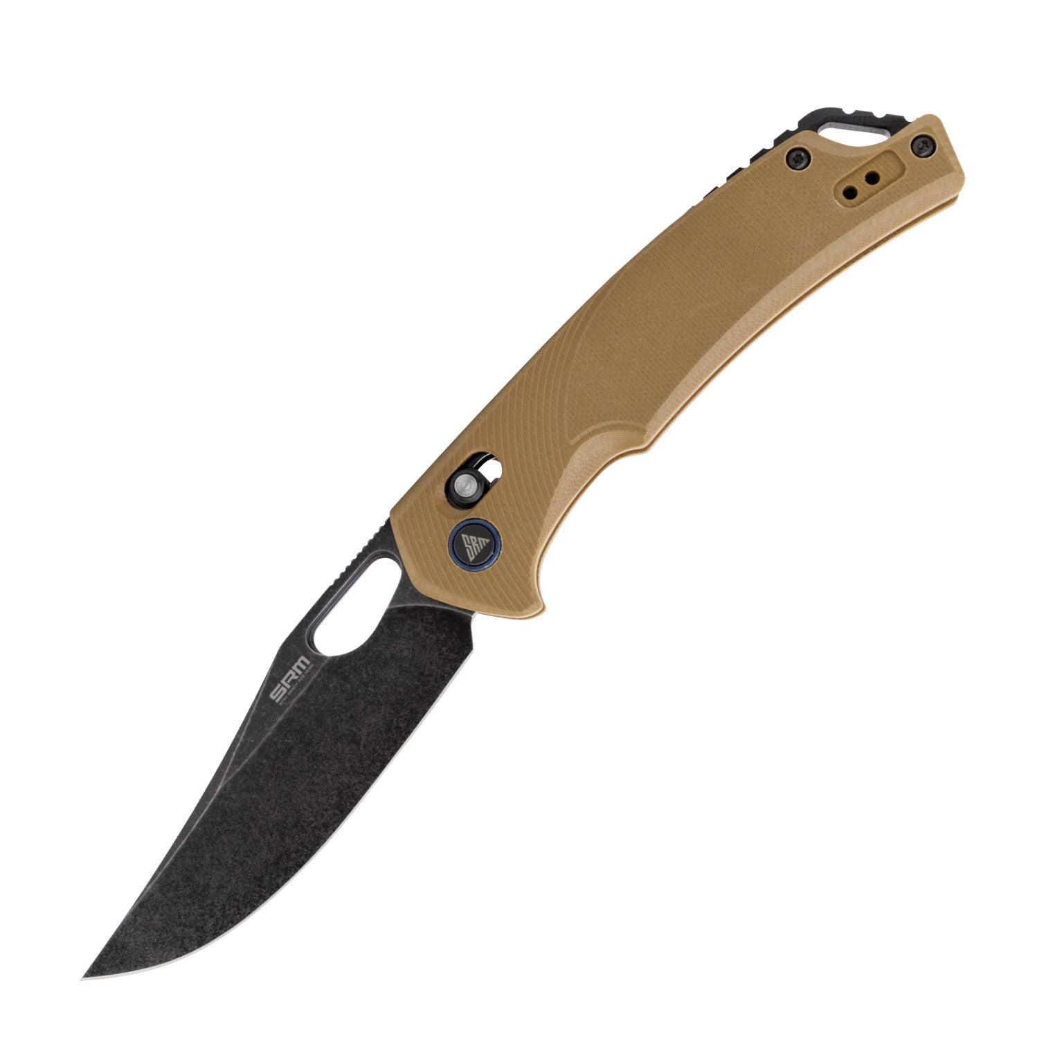 SRM hunting pocket knife Retreiver 9201-GW | D2 steel blade and G10 handle