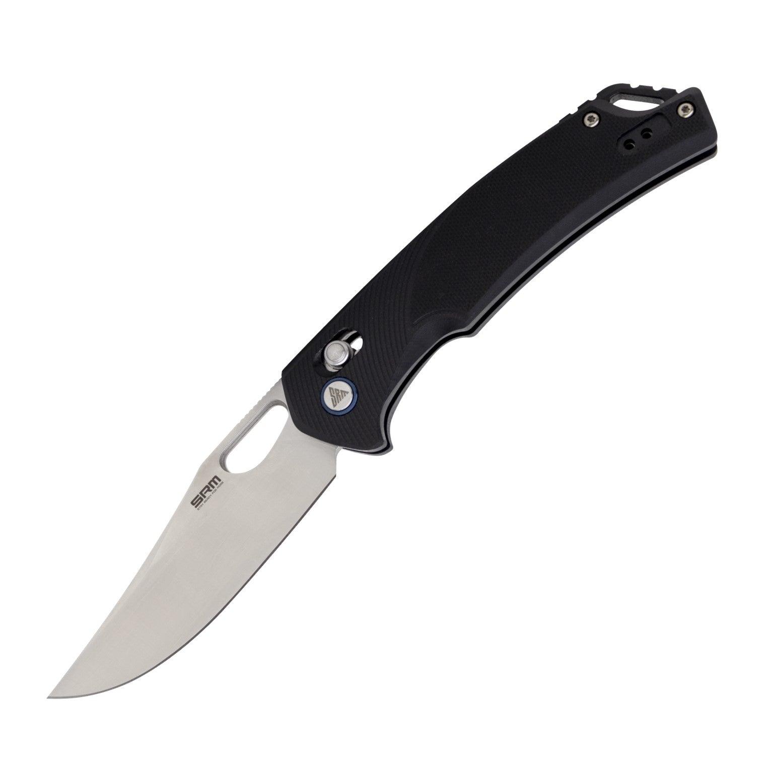 SRM hunting pocket knife Retreiver 9201 | D2 steel blade and black G10 handle