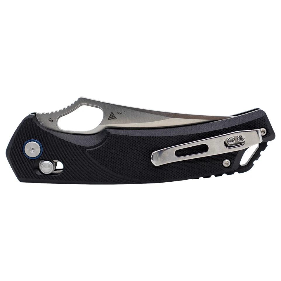 SRM hunting pocket knife Retreiver 9202 | D2 steel blade and black G10 handle