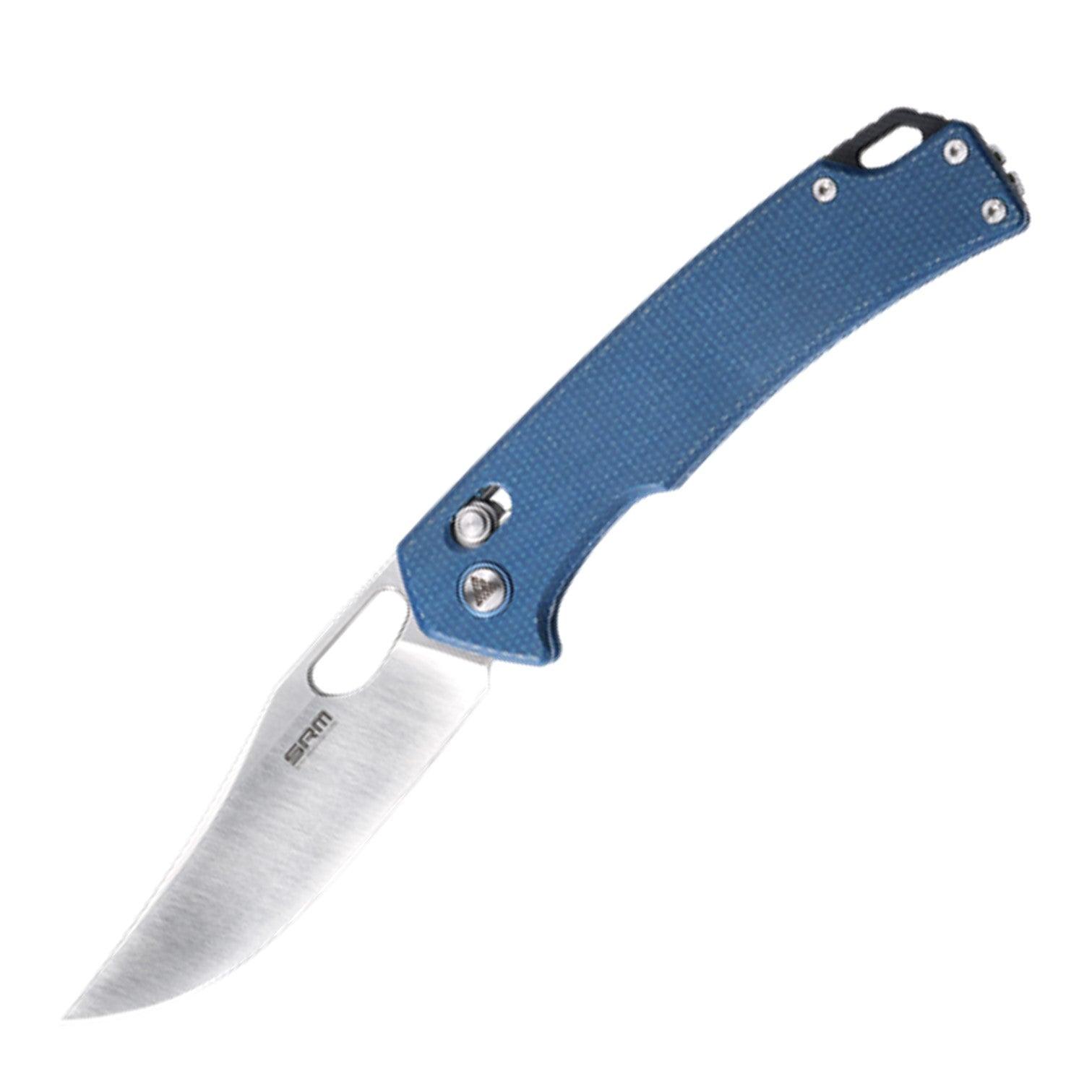 SRM hunting pocket knife Retreiver 9203-ME | Blue Micarta handle