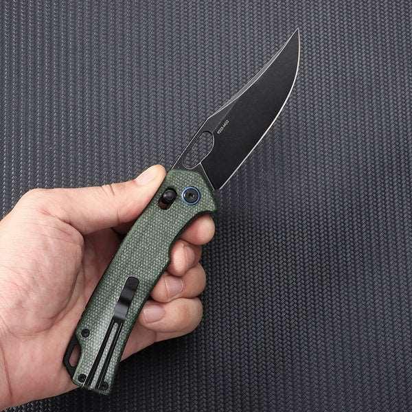 SRM hunting pocket knife Retreiver 9203-MG2 | OD green Micarta handle
