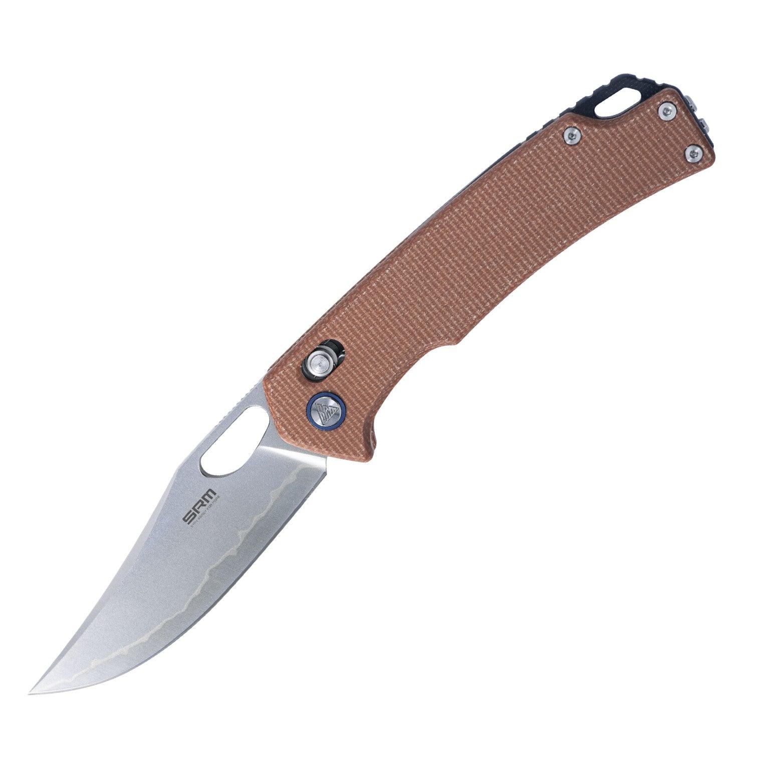 SRM hunting pocket knife Retreiver 9203-MN2 | Brown Micarta handle