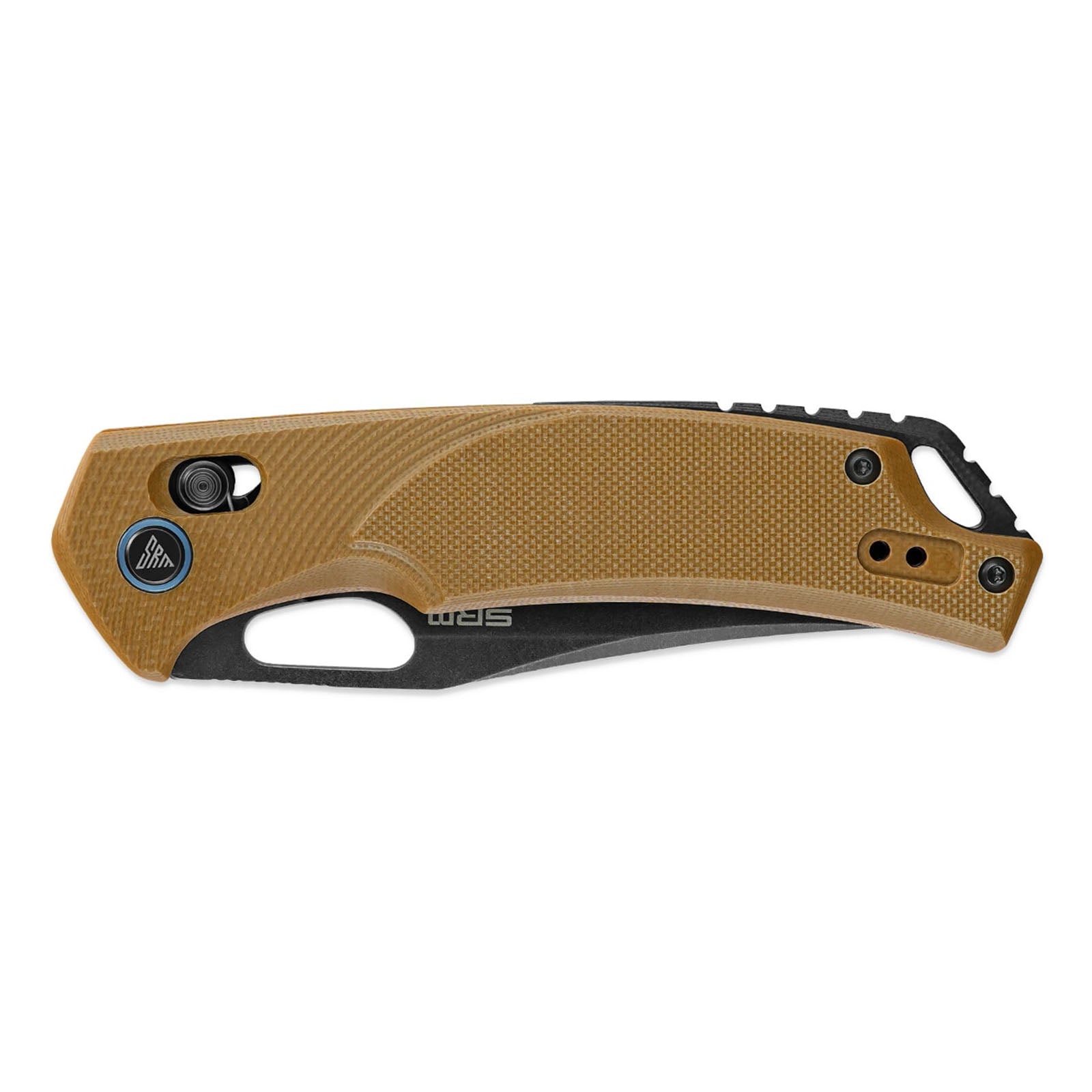 Side view of SRM Retriever 9201-GW folding hunting knife handle