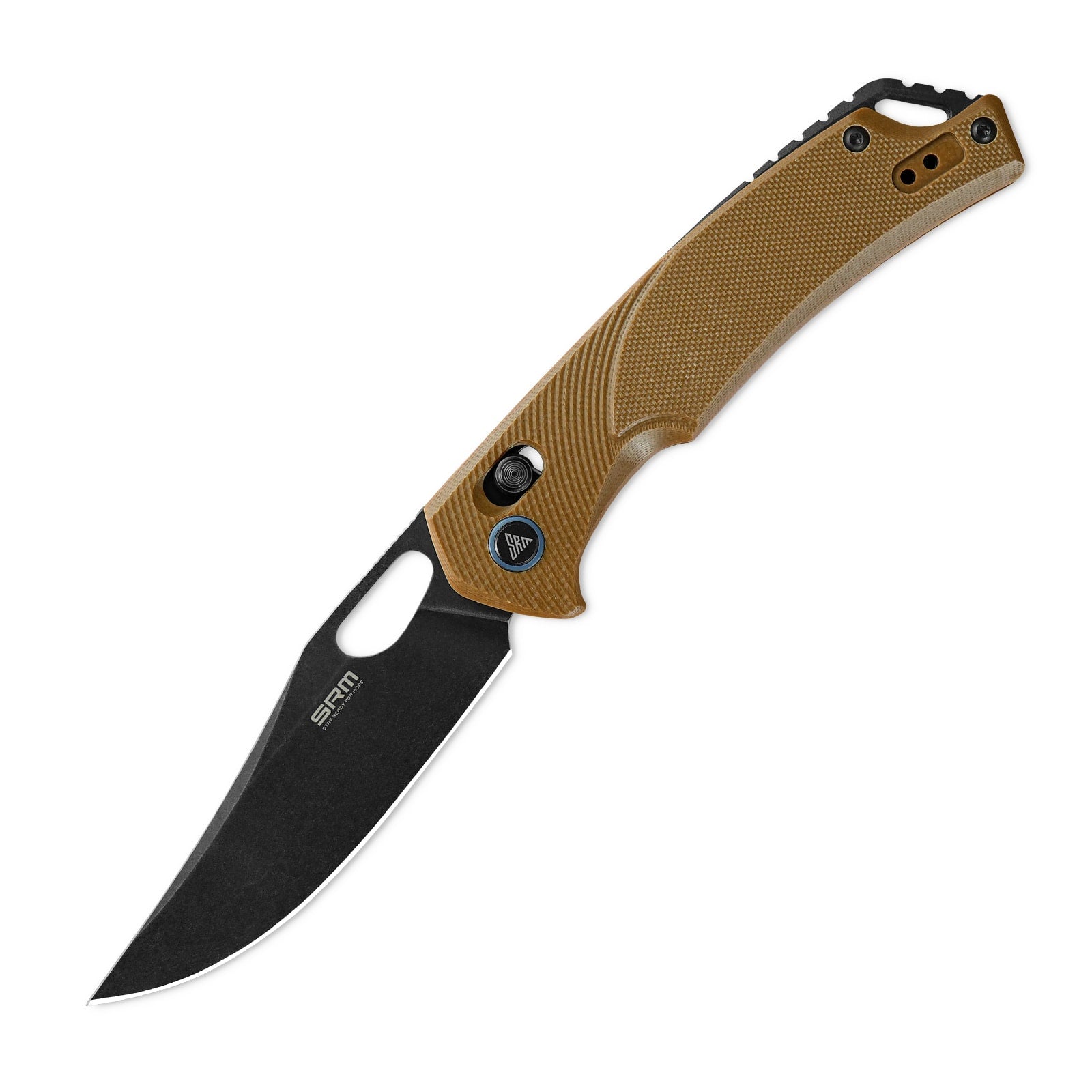 SRM Retriever 9201-GW folding hunting knife with blade open