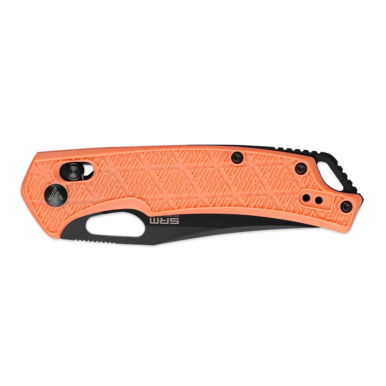 Side view of SRM Retriever 9201-PJ folding hunting knife handle