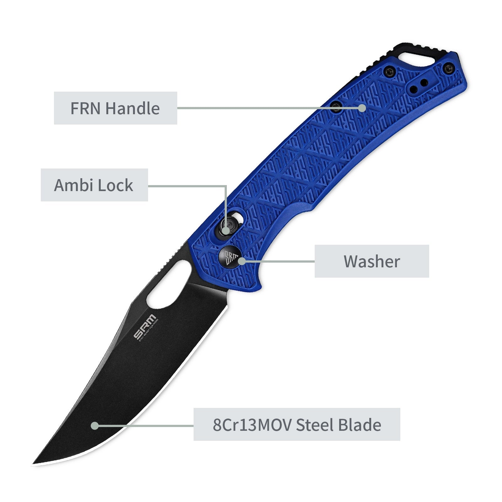 SRM Folding hunting knife Retriever 9201-PL - Clip point blade knife