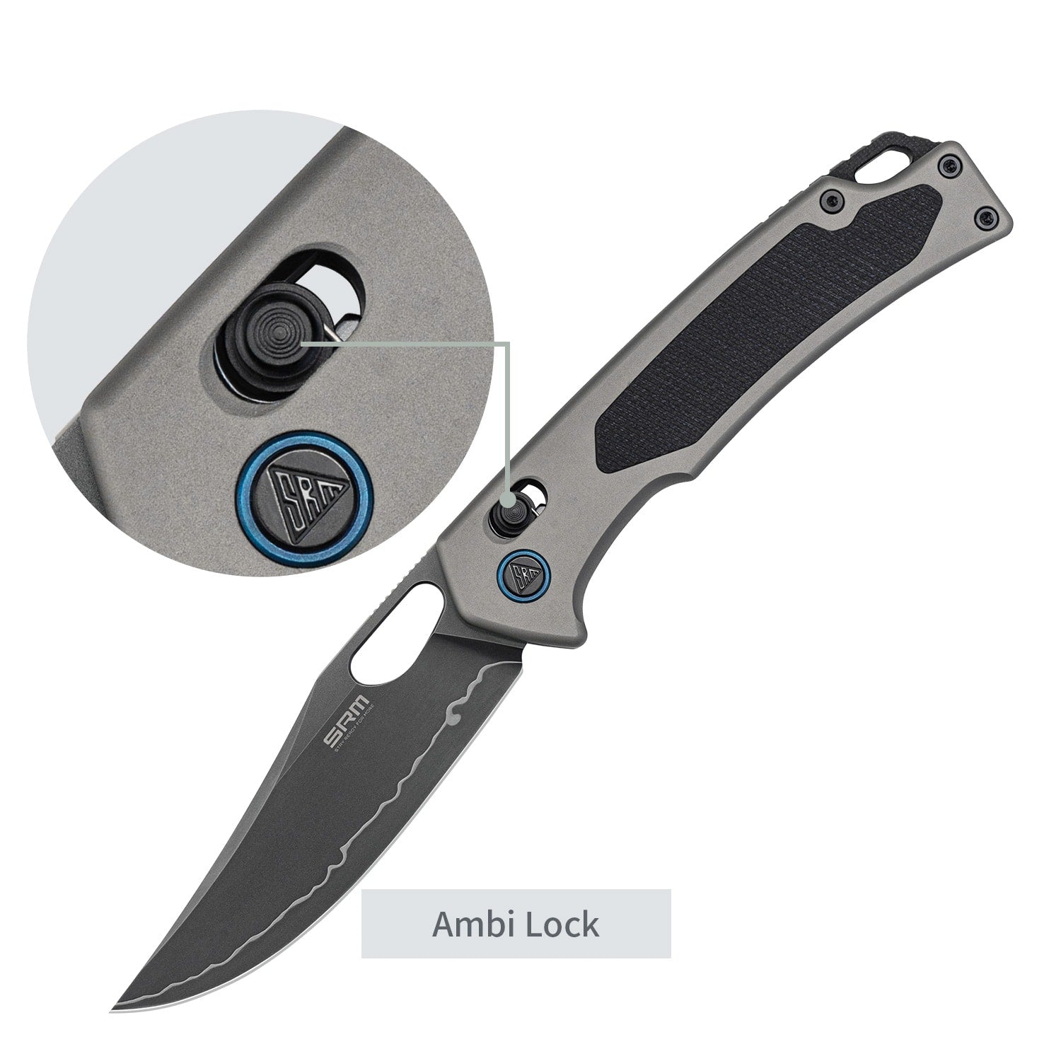 SRM hunting pocket knife Retriever 9203-AK2 | Grey Aluminum handle