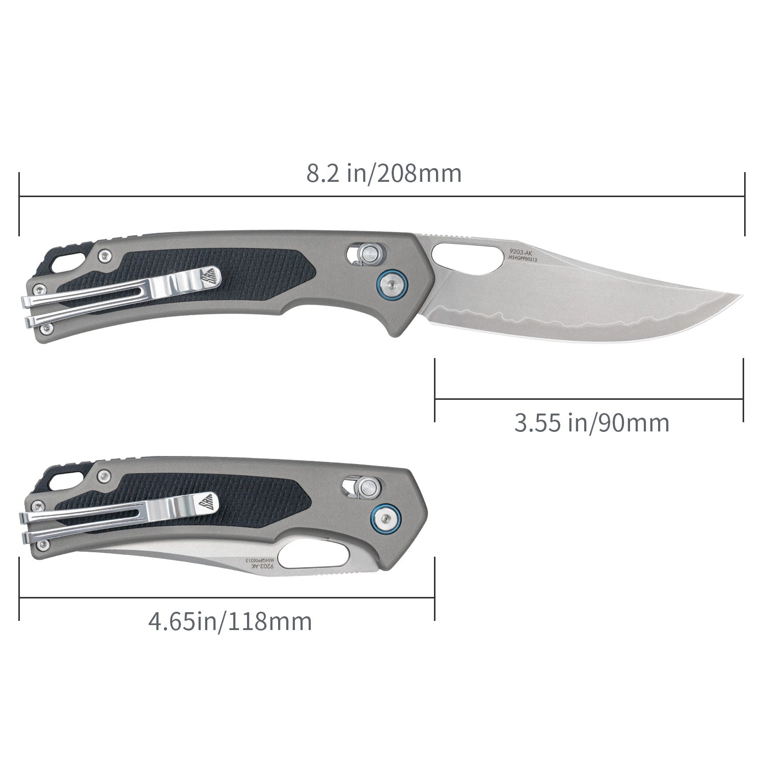 SRM hunting pocket knife Retriever 9203-AK | Grey Aluminum handle
