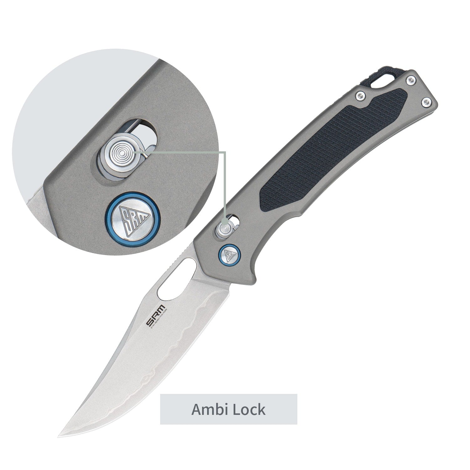 SRM hunting pocket knife Retriever 9203-AK | Grey Aluminum handle